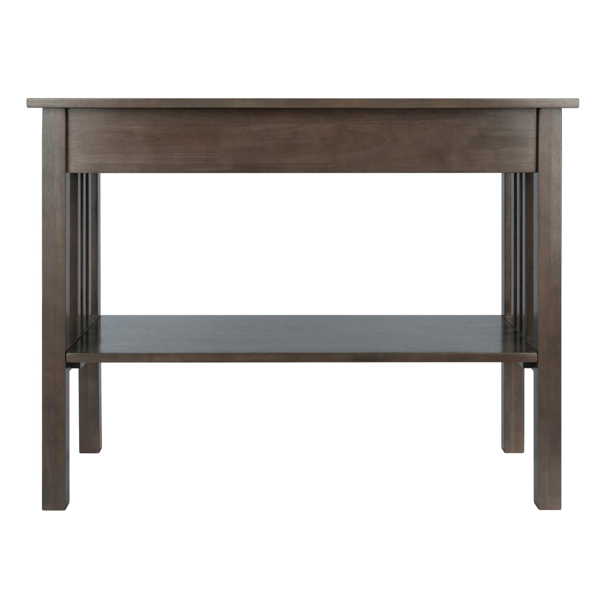 Stafford Console Hall Table Oyster Gray - Winsome: Modern Sofa Table with Storage Shelf & Drawer