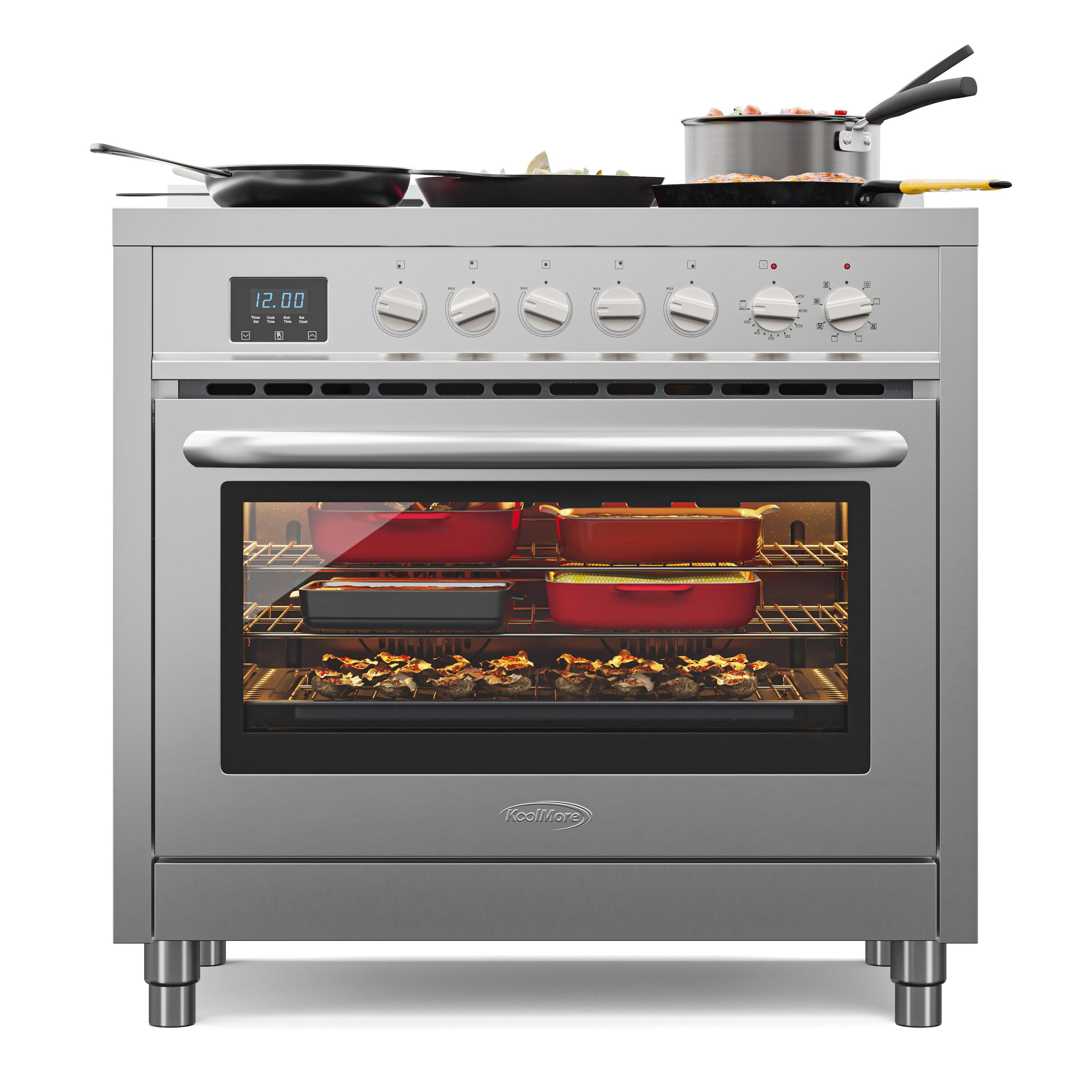 36 in. Professional Electric range Stainless Steel with Legs, 4.3 cu.ft. KM-FR36EE-SS