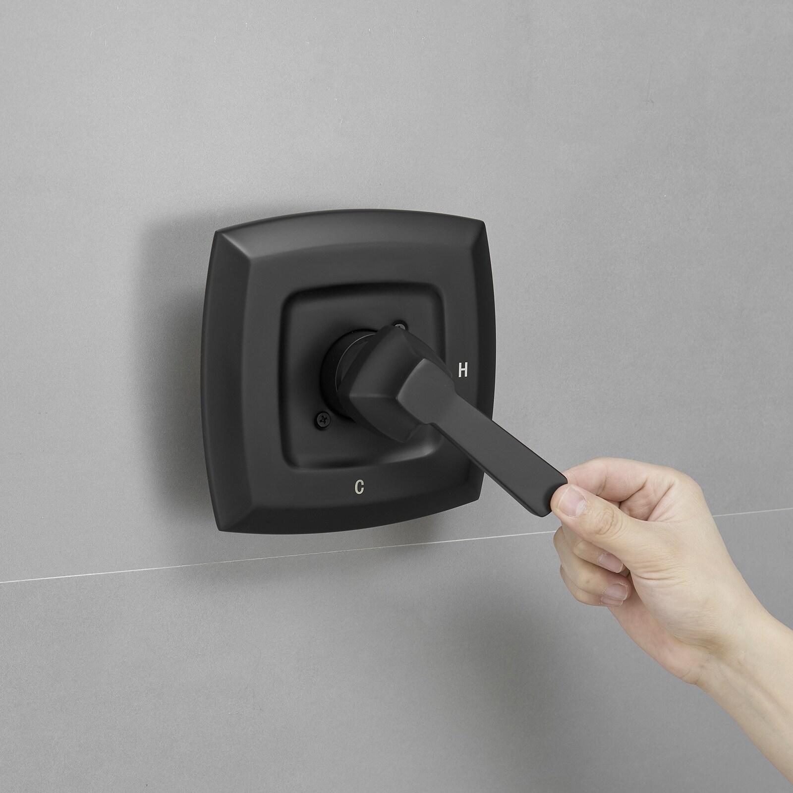 Single Handle 2-Spray Rainfall Square Shower Faucet Set 1.8 GPM with Tub Spout Combo High pressure