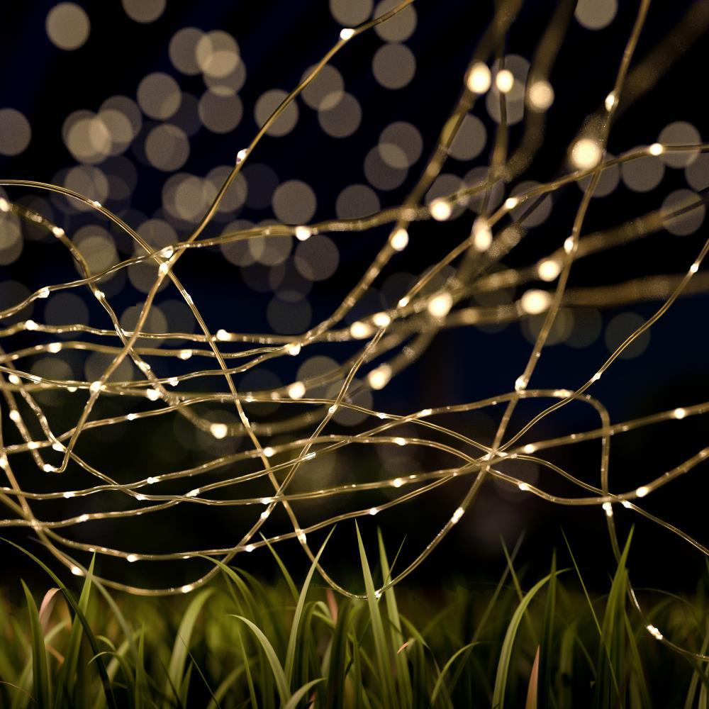 Outdoor Starry Solar String Lights- Solar Powered Warm White Fairy 100 LED Lights with 8 Lighting Modes for Patio, Backyard, Events by Nature Spring