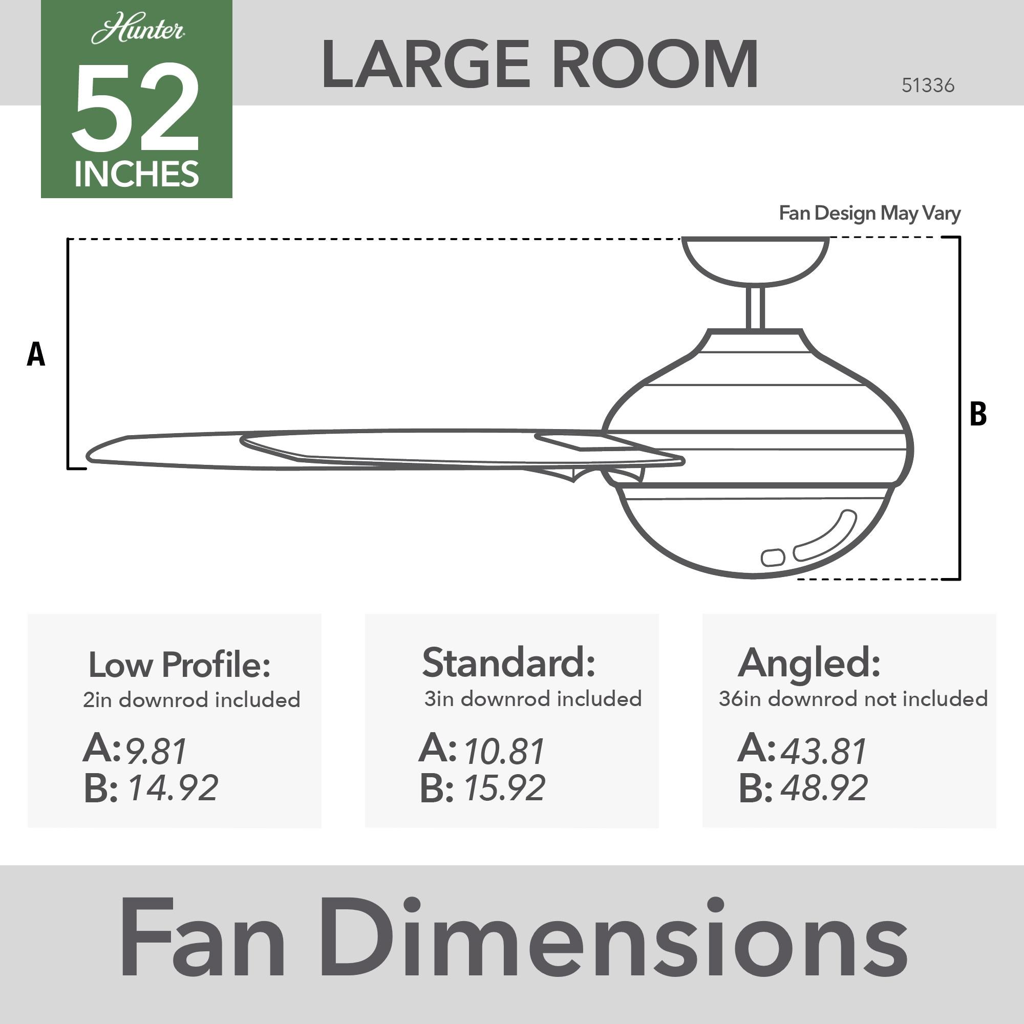 52" Aerodyne 5 - Blade Smart Standard Ceiling Fan with Lights and Remote