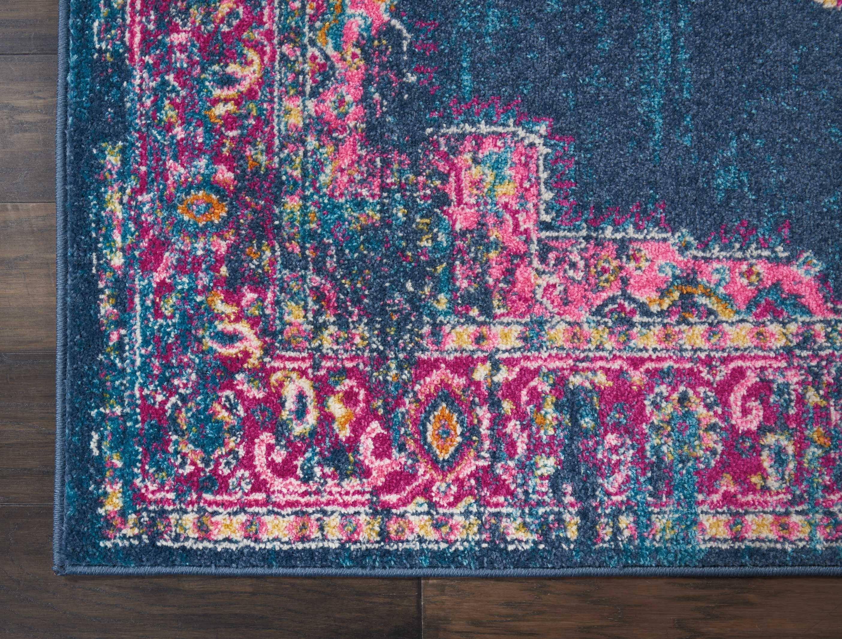 Nourison Passion Medallion Bohemian Indoor Rug Blue 3'9" x 5'9"