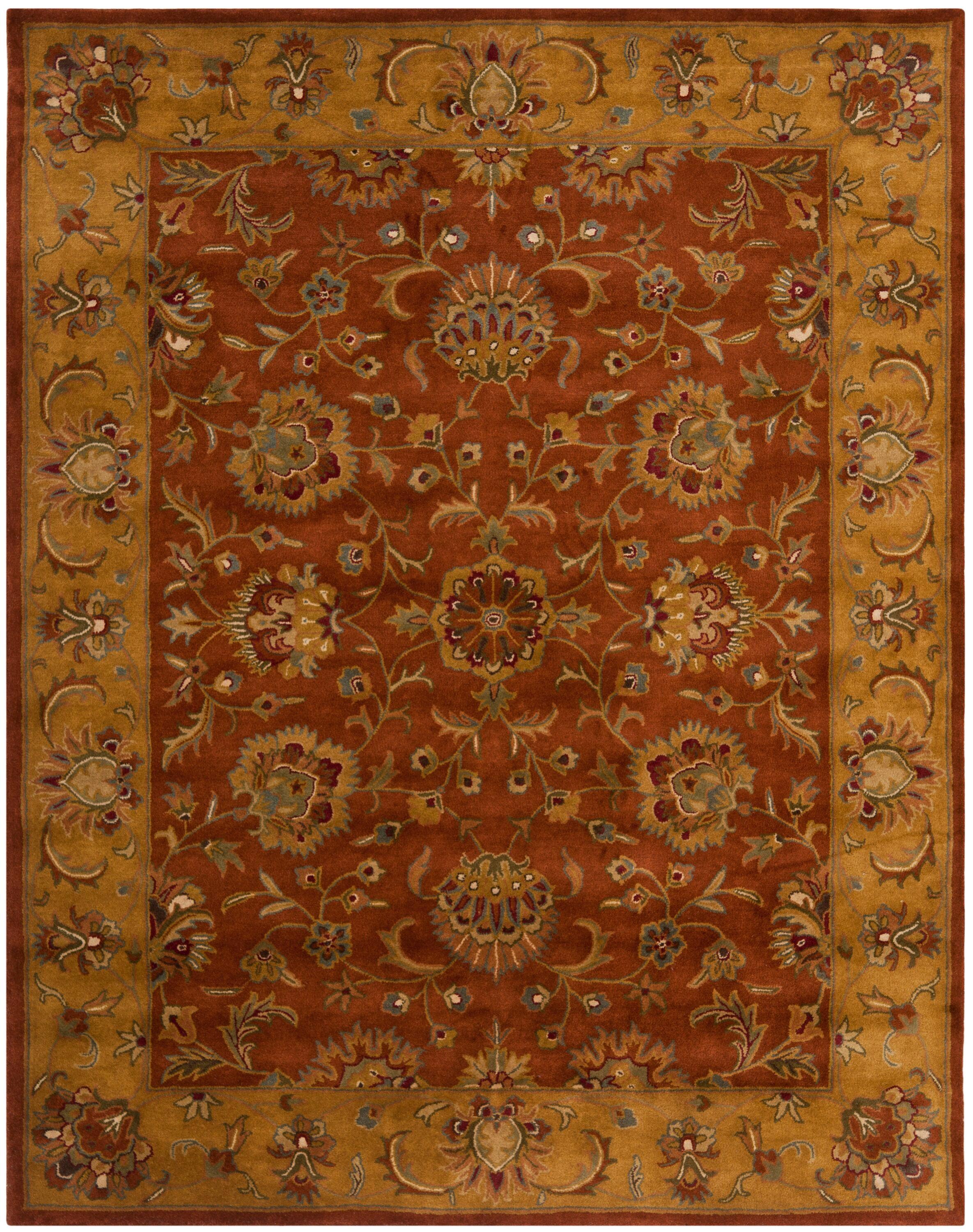 Heritage HG820 Hand Tufted Area Rug - Red/Natural - 7'6"x9'6" - Safavieh.