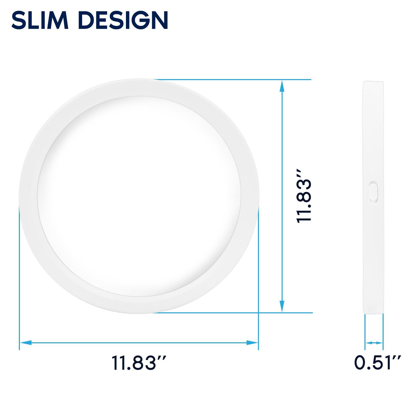 Luxrite 12 Inch Round LED Flush Mount, 22W, 5CCT, 1600 Lumens, IP54 Wet Rated, Dimmable, ETL Listed