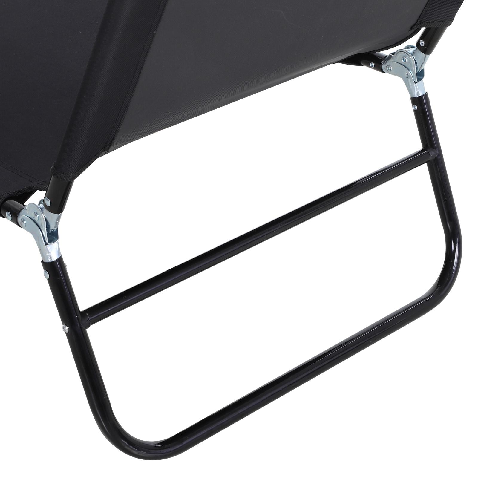 Outsunny Patio Chaise Lounge Chair, Layout Sun Tanning, Folding Sunbathing Beach Chair for Adults, Reclining Lay Down Lounger for Pool, Black