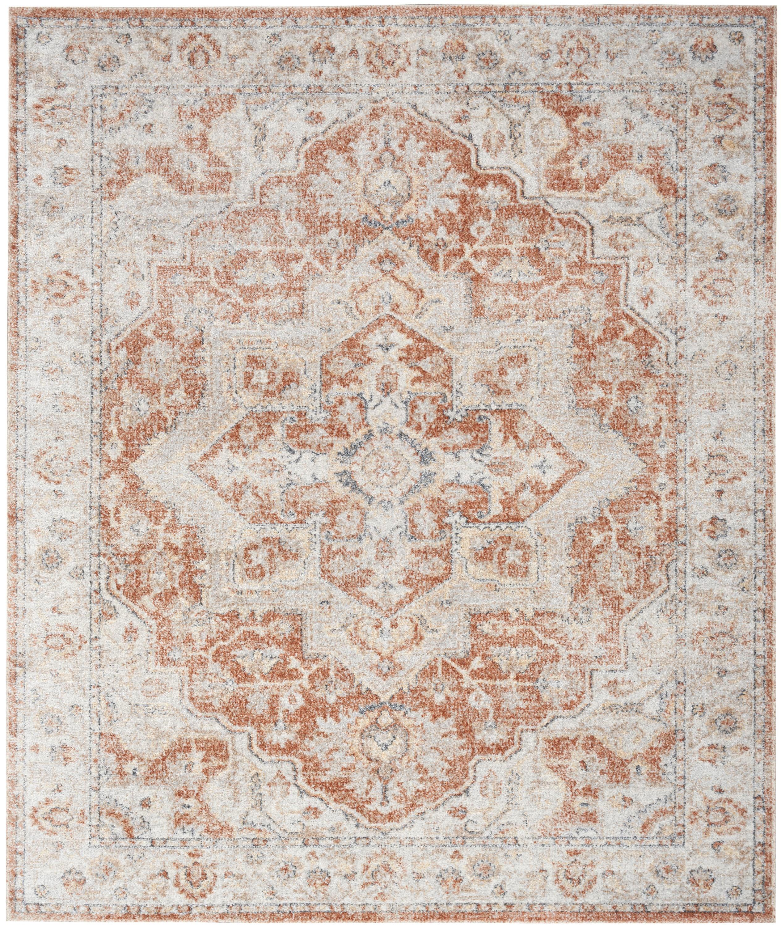 Nourison Astra Machine Washable Vintage Medallion Indoor Rug Gold/Multicolor 9' x 12'