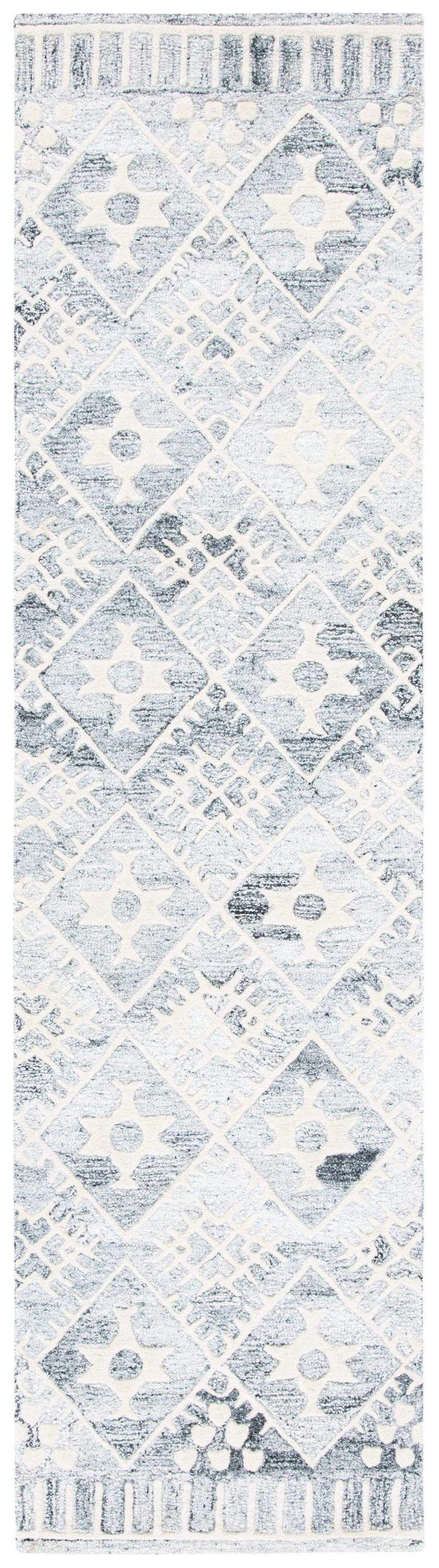 Roslyn ROS803 Hand Tufted Runner Rug - Grey/Ivory - 2'3"x9' - Safavieh.