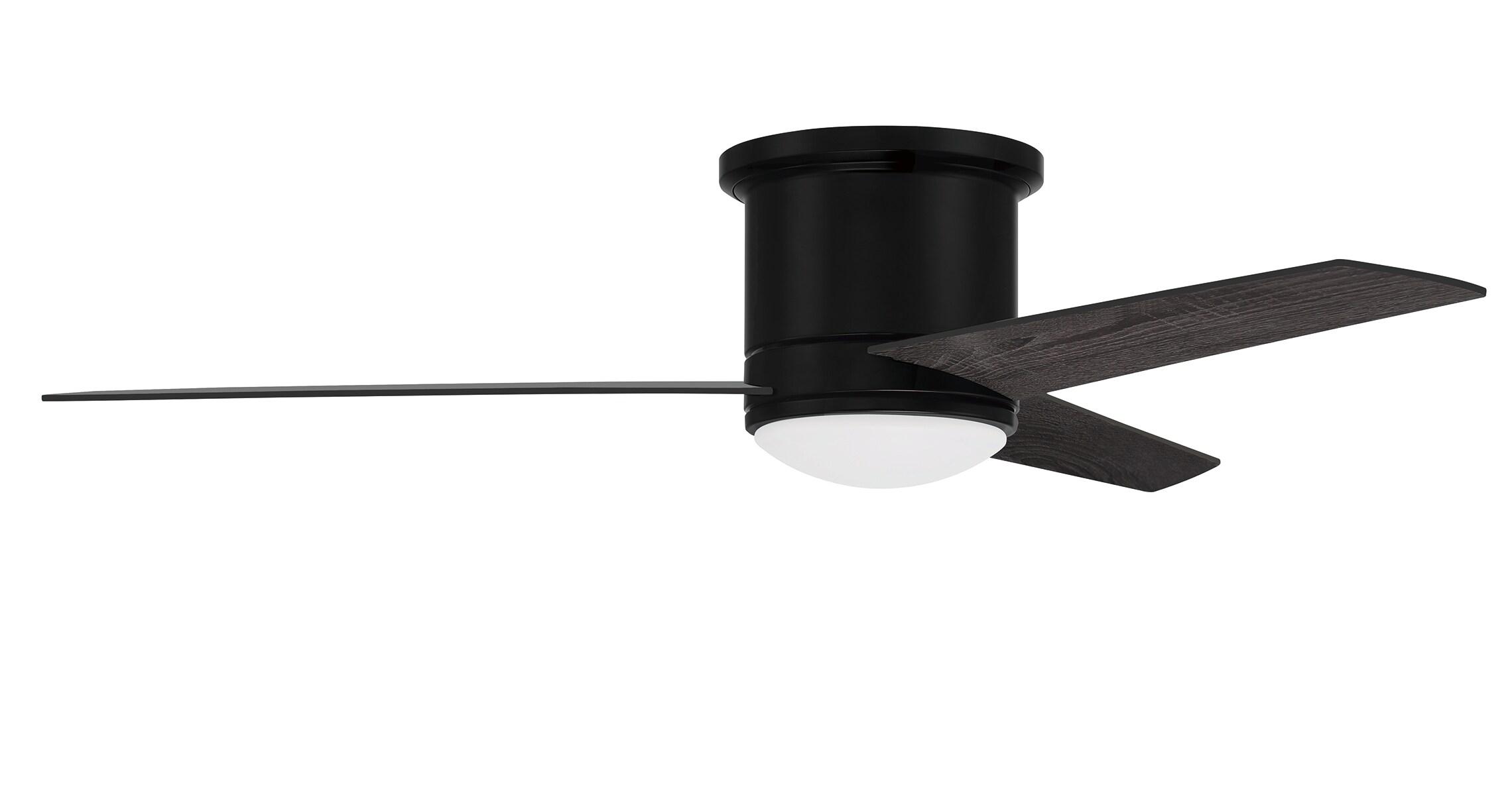 Cole 52" Flat Black Modern Ceiling Fan with LED Light and Remote
