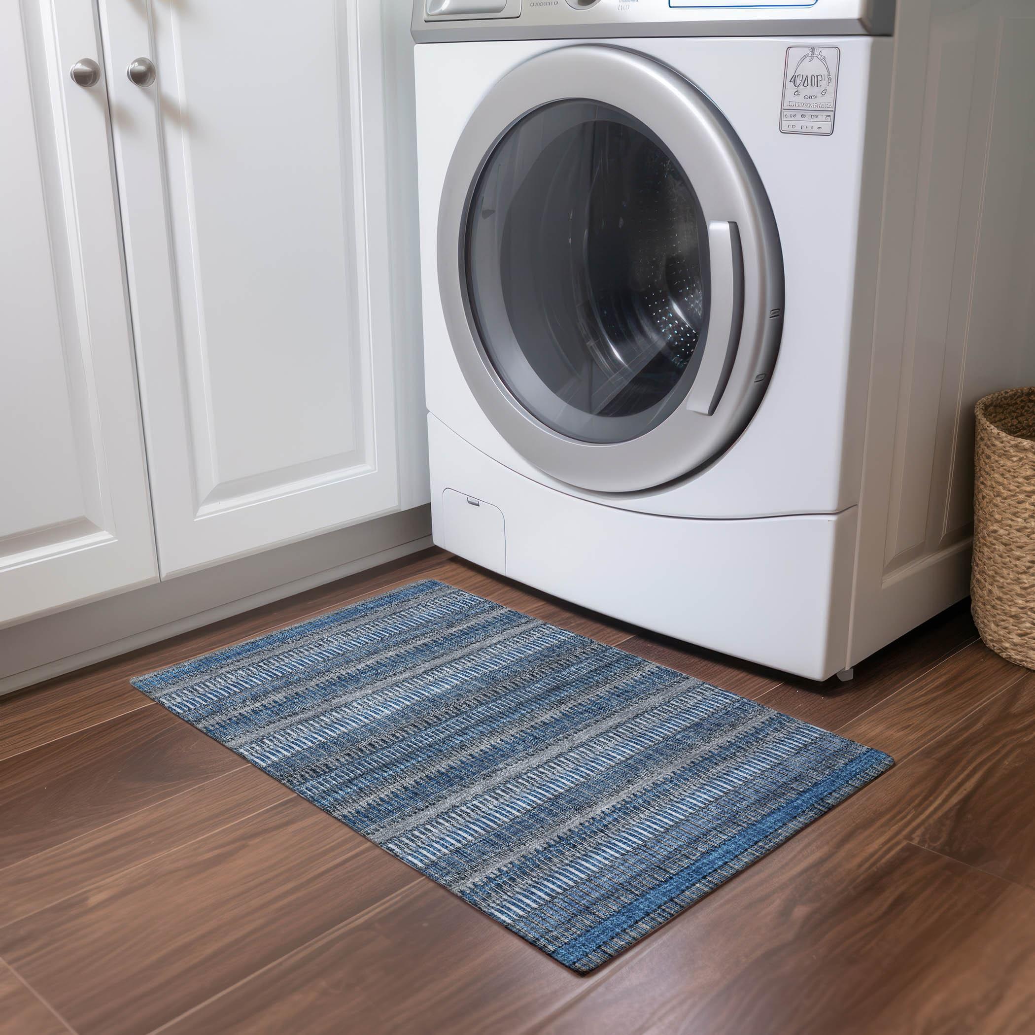 Addison Rugs Machine Washable Indoor/ Outdoor Chantille Moroccan Boho Rug Blue - 1'8" x 2'6"