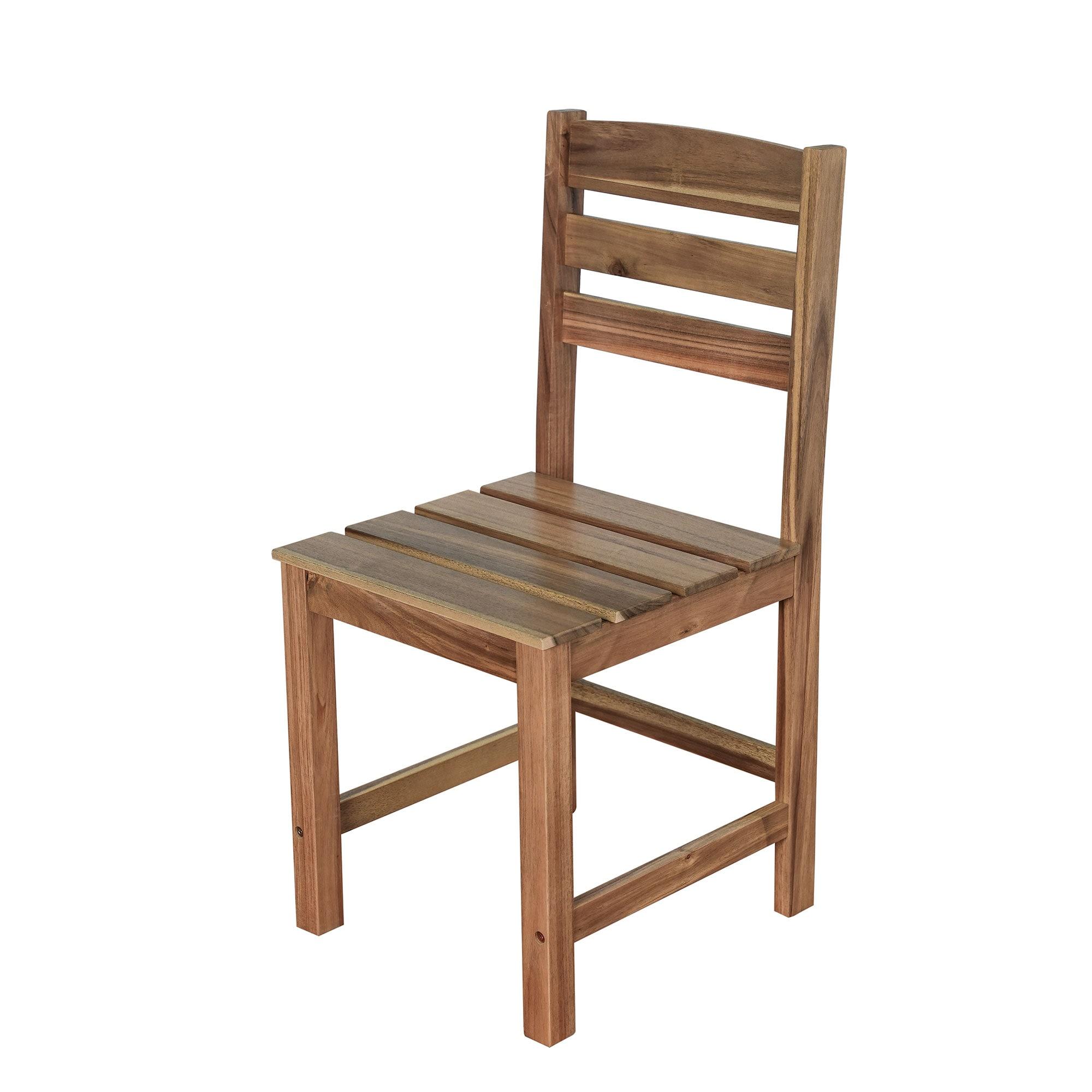 6pcs Outdoor Dining Sets, Patio Furniture Set Acacia Wood Table and Chair, Natural - ModernLuxe