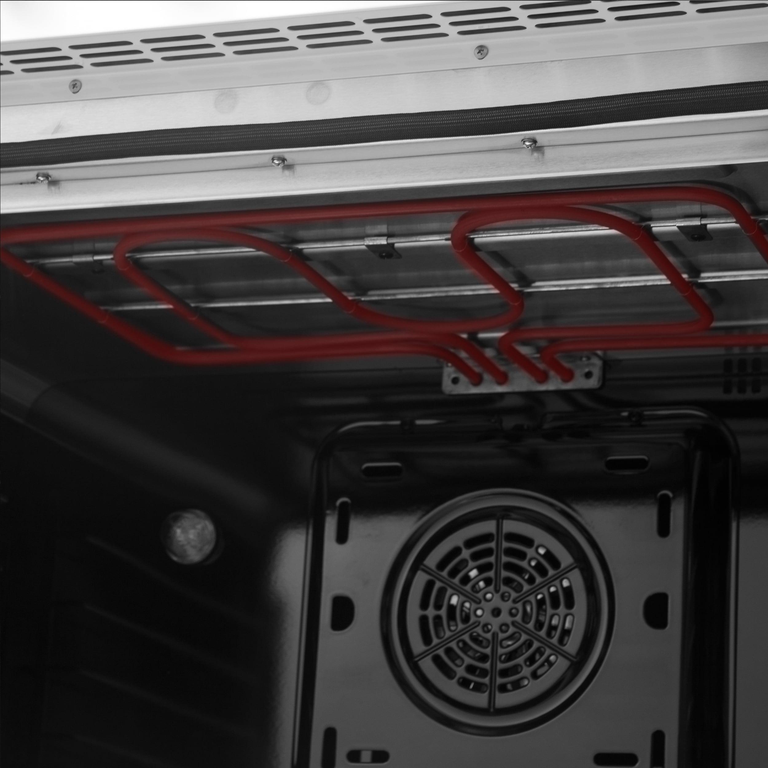 Galiano 36" French Door Dual Fuel Range, Black or White & Antique Brass, 5.36 cu.ft. True Convection Oven