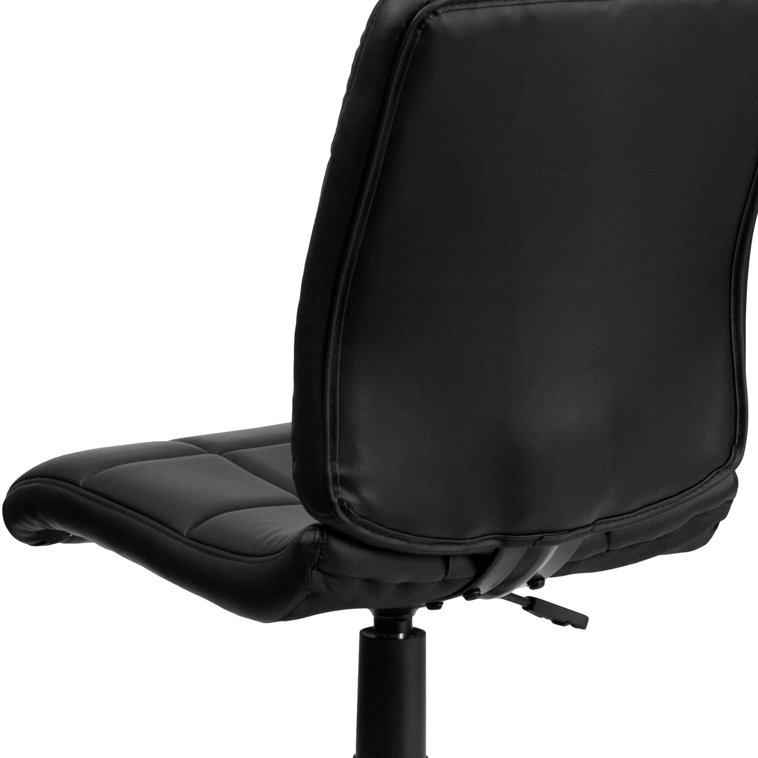 Flash Furniture Clayton Mid-Back Tufted Vinyl Upholstered Swivel Desk Chair with Padded Seat, Black