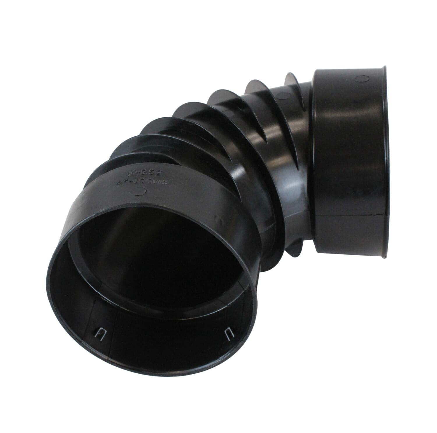 Black HDPE 3-inch 90 Degree Corrugated Elbow Fitting