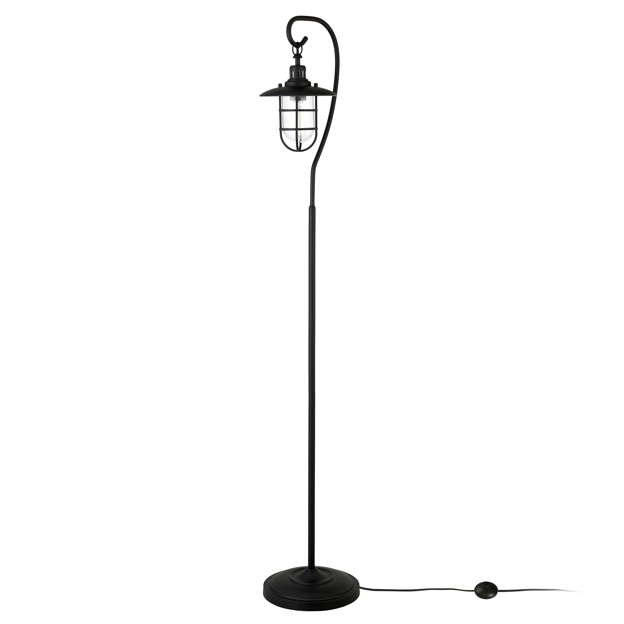 Henn&Hart 13" Blackened Bronze Metal/Glass Floor Lamp