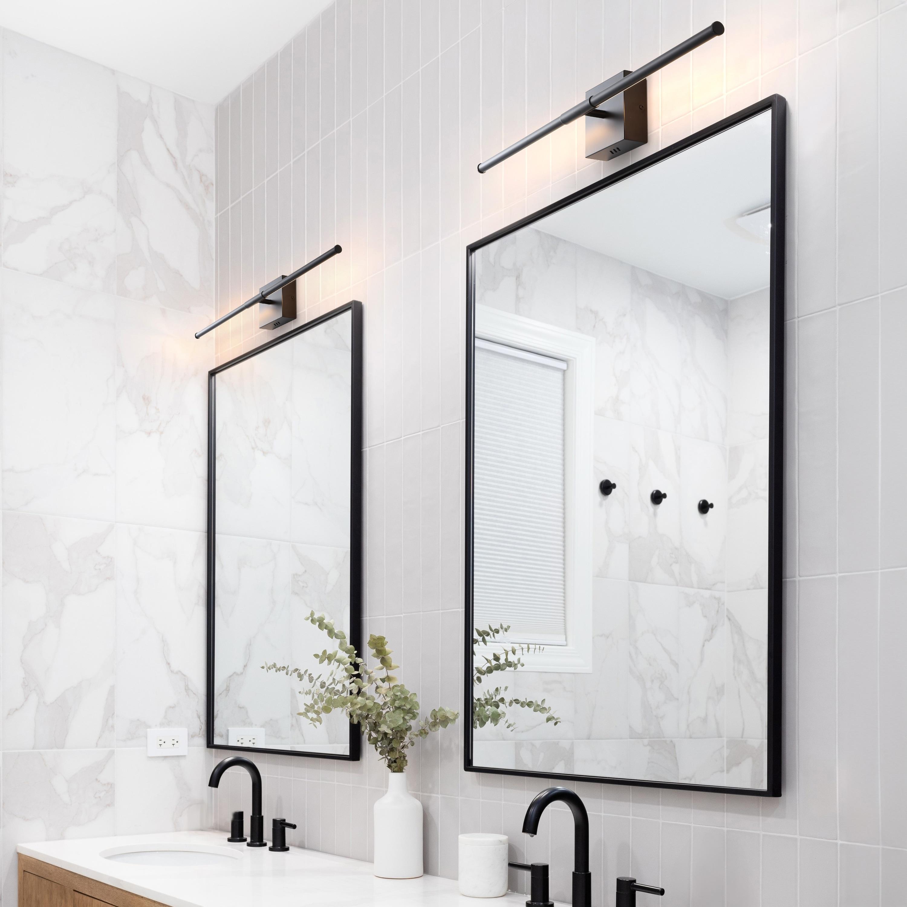 Makena 28" Dimmable Integrated LED Modern Metal Wall Sconce, Black