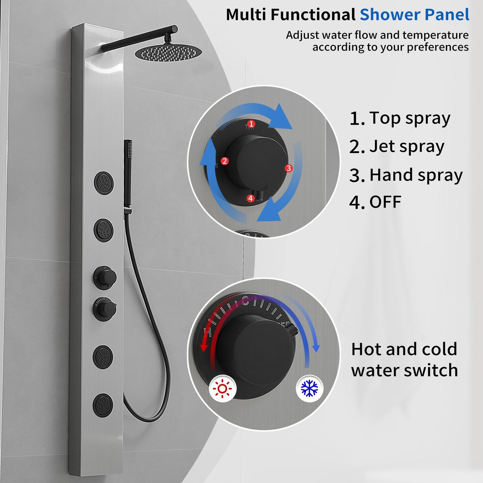 52.36'' Shower Panel with Adjustable Shower Head