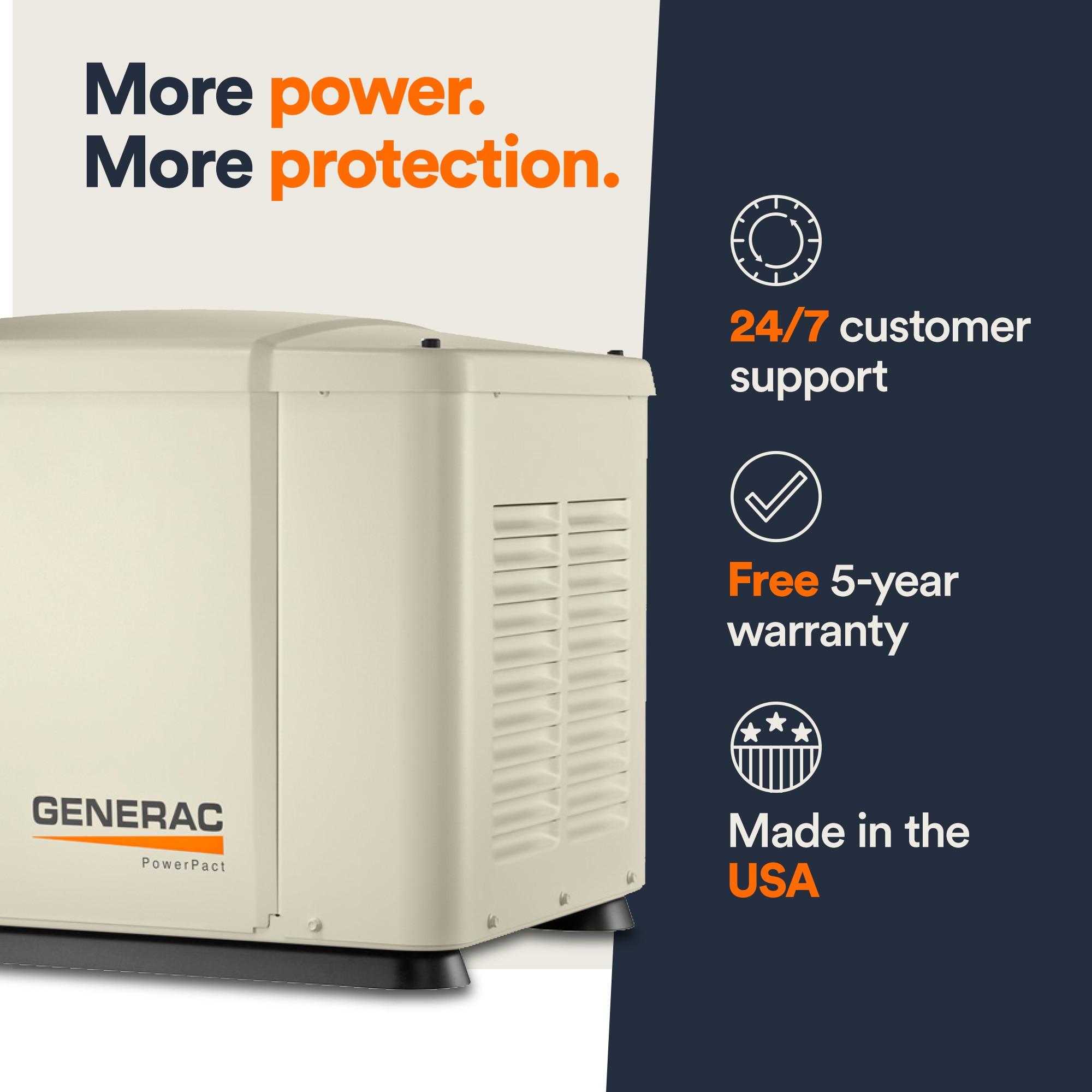 Generac 7.5kW Bisque Steel Standby Generator with Transfer Switch