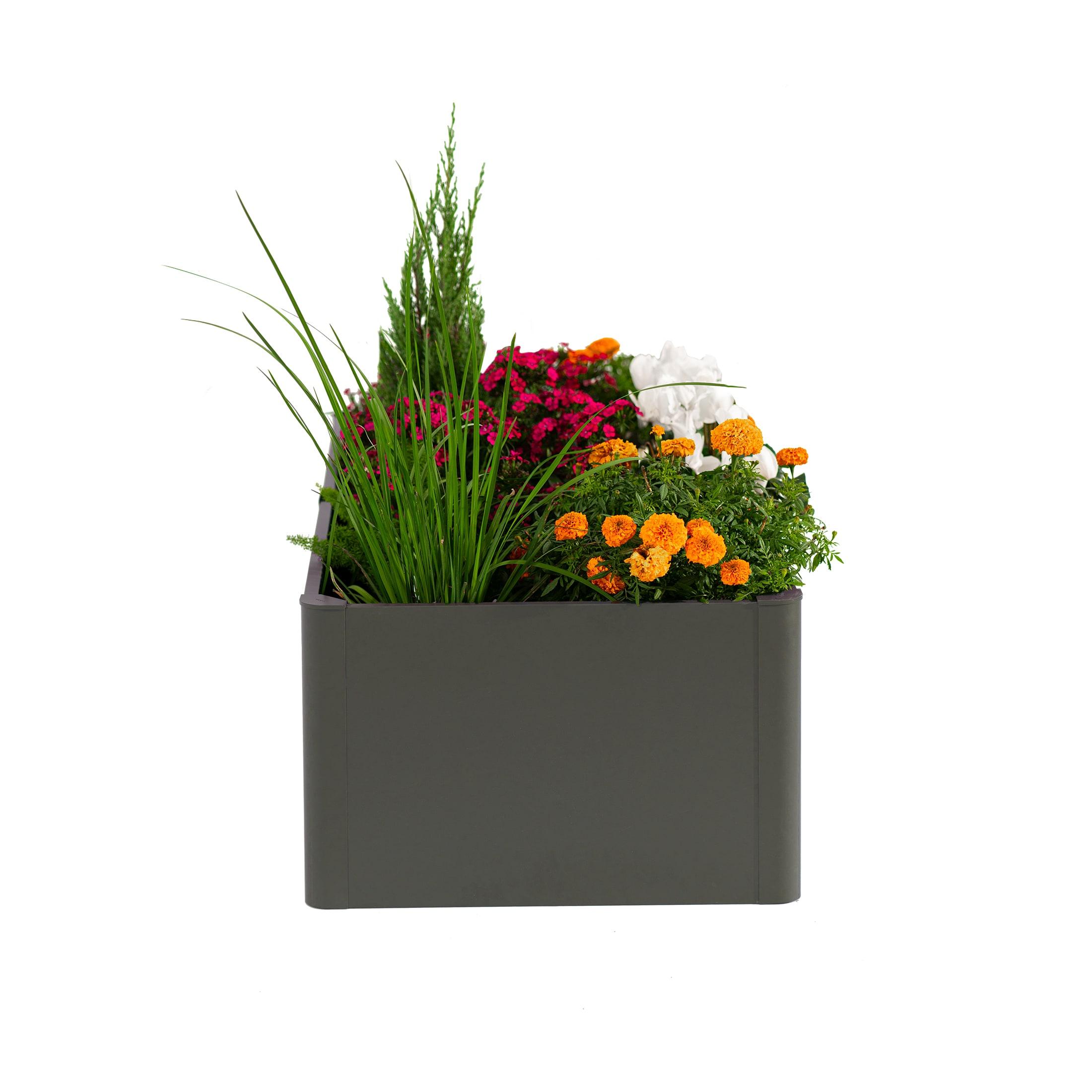 Modern 17" Tall Metal Outdoor Long Planter Box