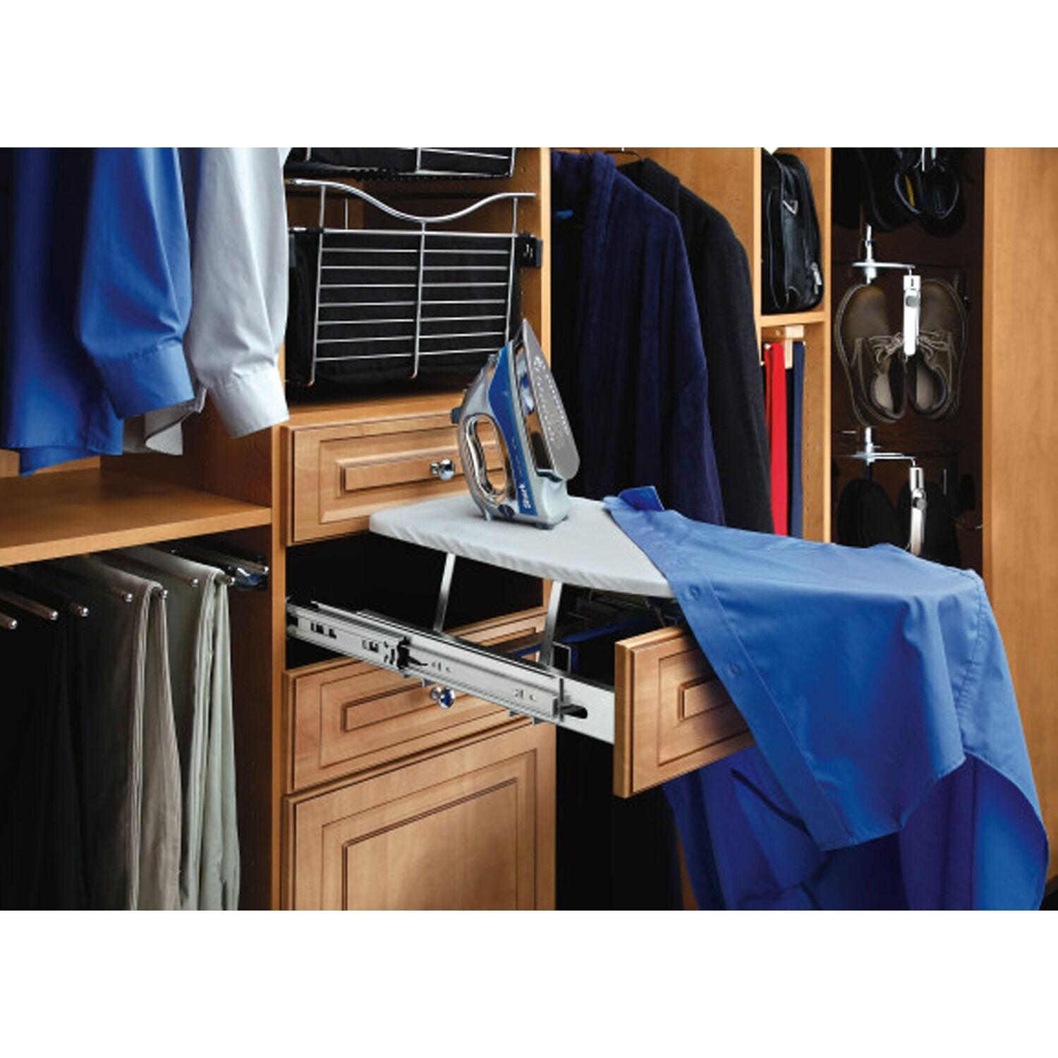 Rev-A-Shelf Retractable Pull Out Stowaway Closet Ironing Board, Gray