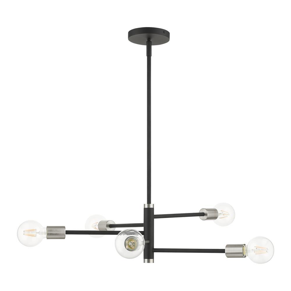 Livex Lighting Bannister 5 - Light Chandelier in  Black