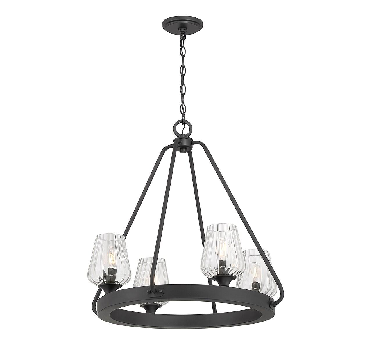 Savoy House Carlton 4 - Light Chandelier in  Matte Black