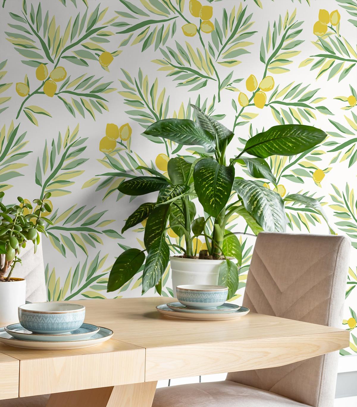 NextWall Lemon Branch Peel and Stick Wallpaper