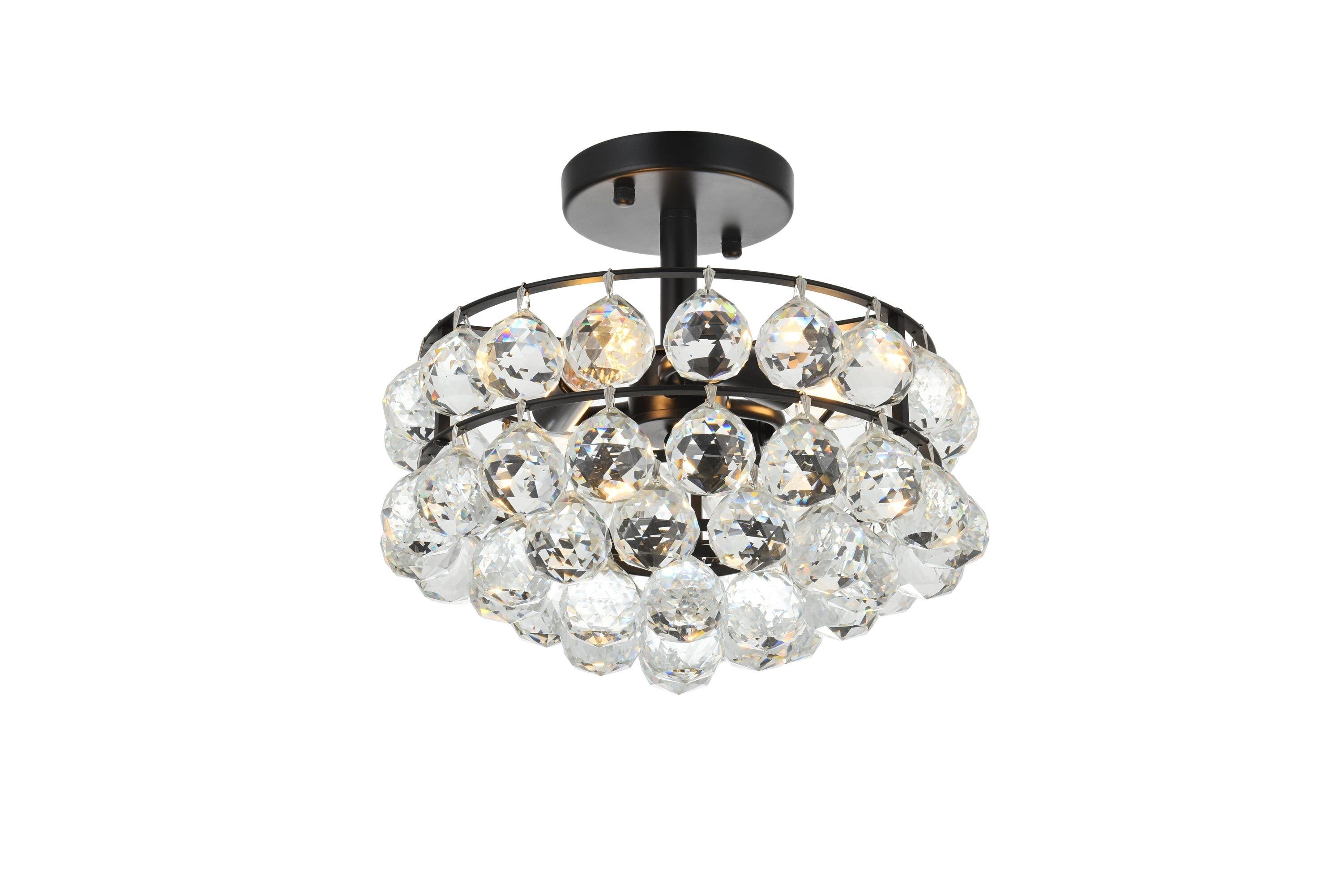 Elegant Lighting Savannah 12 inch flush mount in black