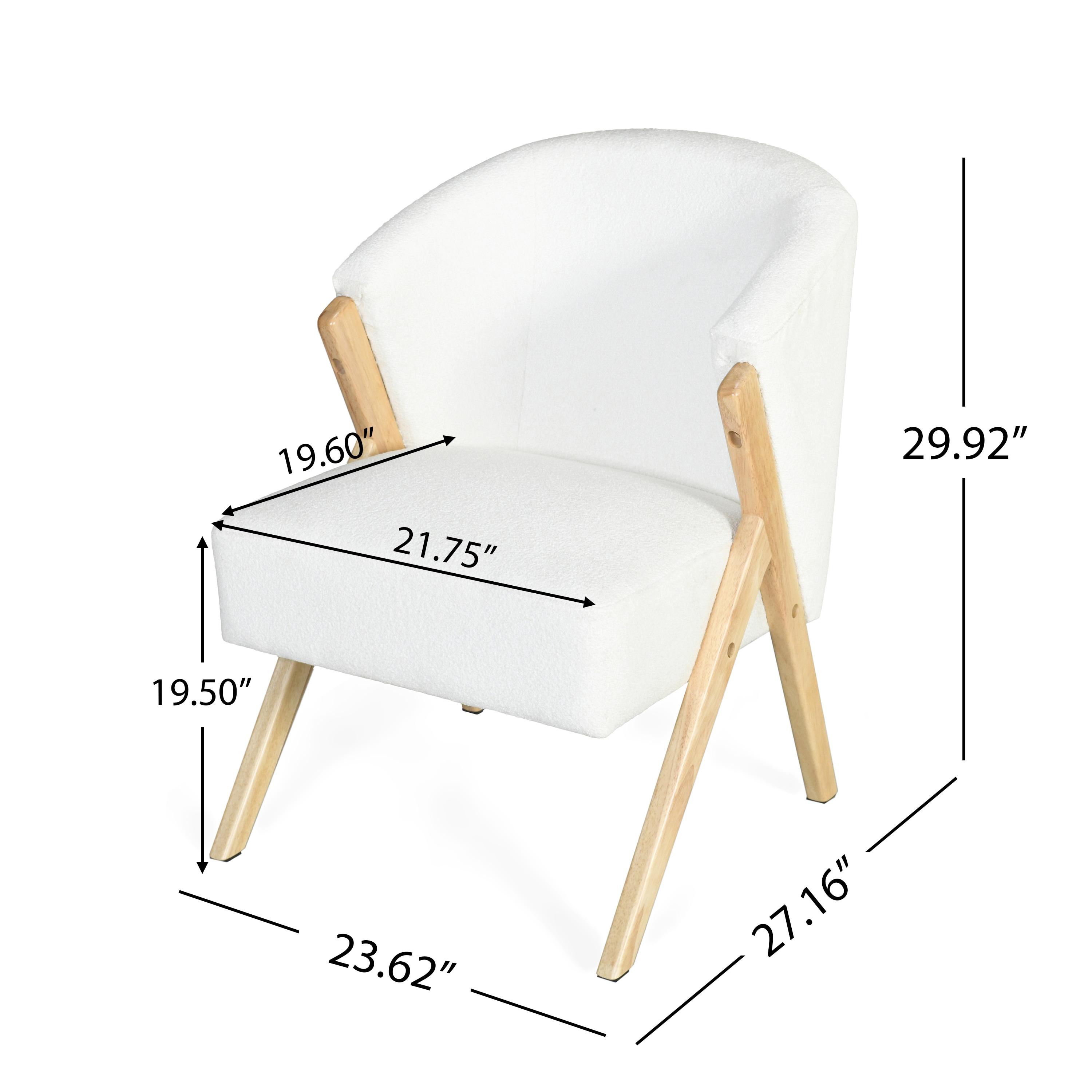 GDF Studio Innovative Modern Accent Chair with Curved Backrest, White