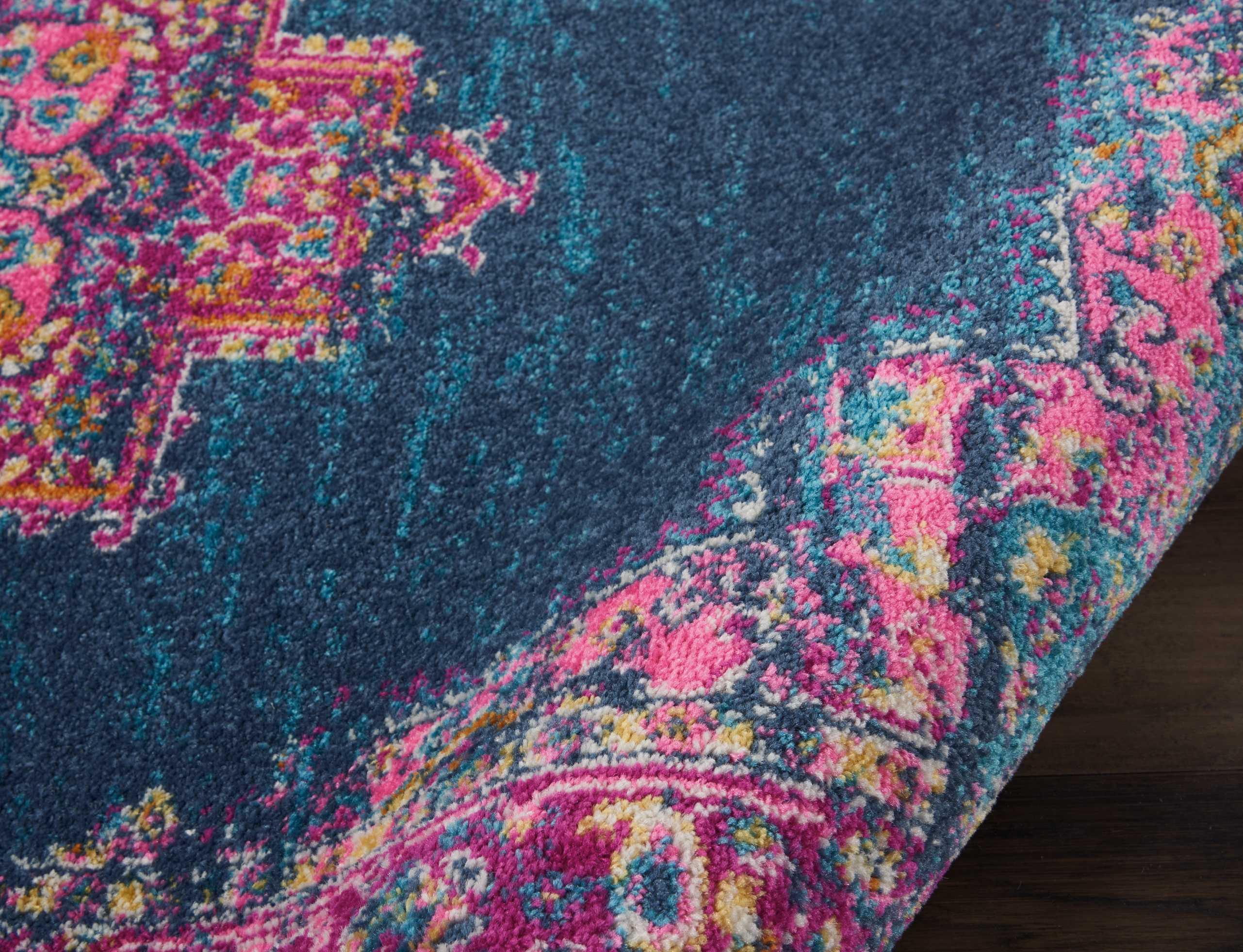 Nourison Passion Medallion Bohemian Indoor Rug Blue 3'9" x 5'9"