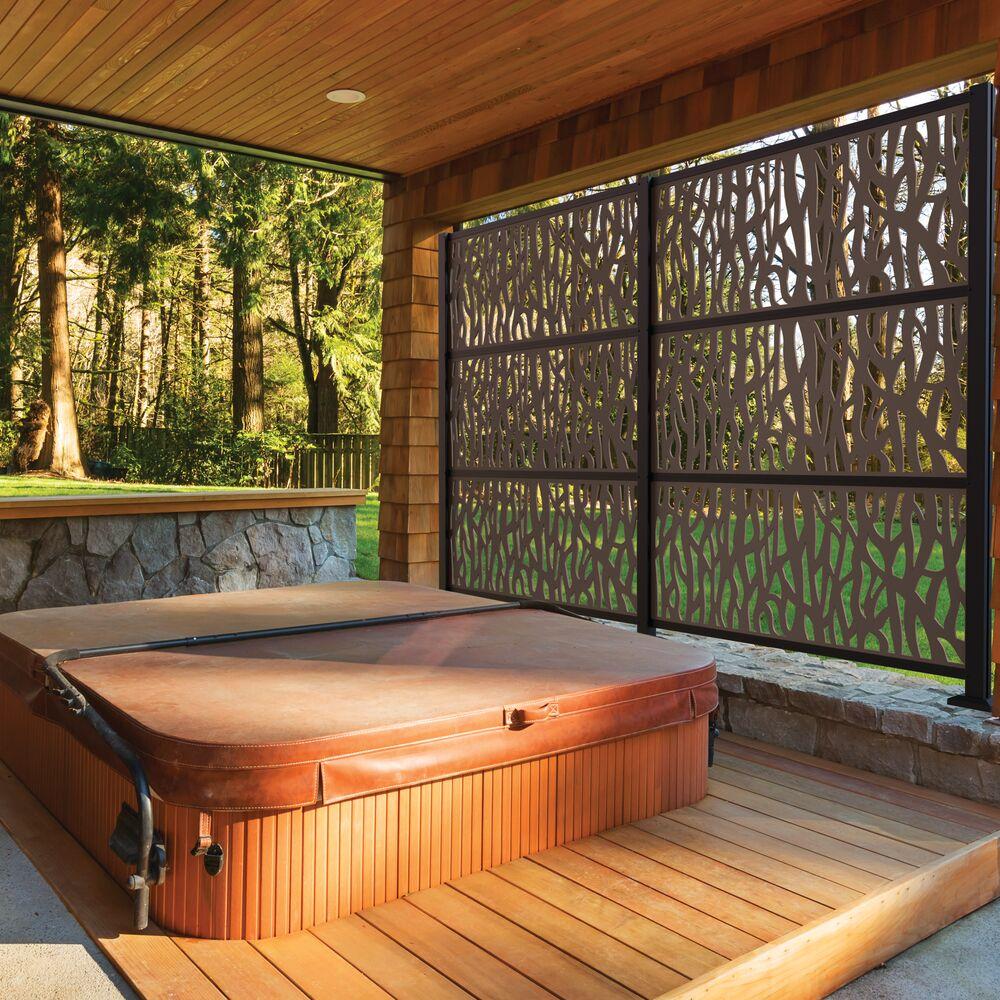 Barrette Outdoor Living 2 ft. x 4 ft. Sprig Umber Decorative Screen Panel