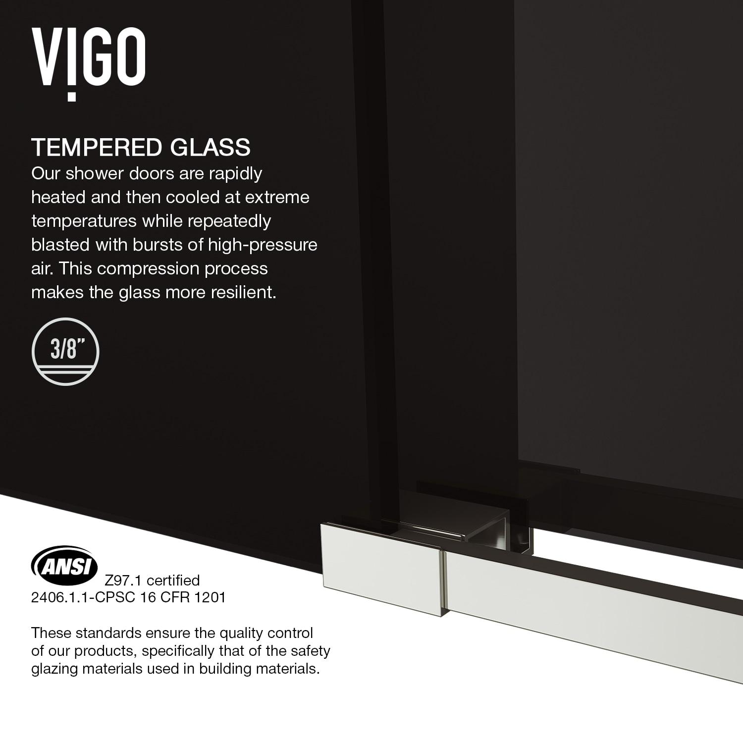 Elan 68-72" W x 74" H Sliding Frameless Shower Door with 3/8" Tinted Glass