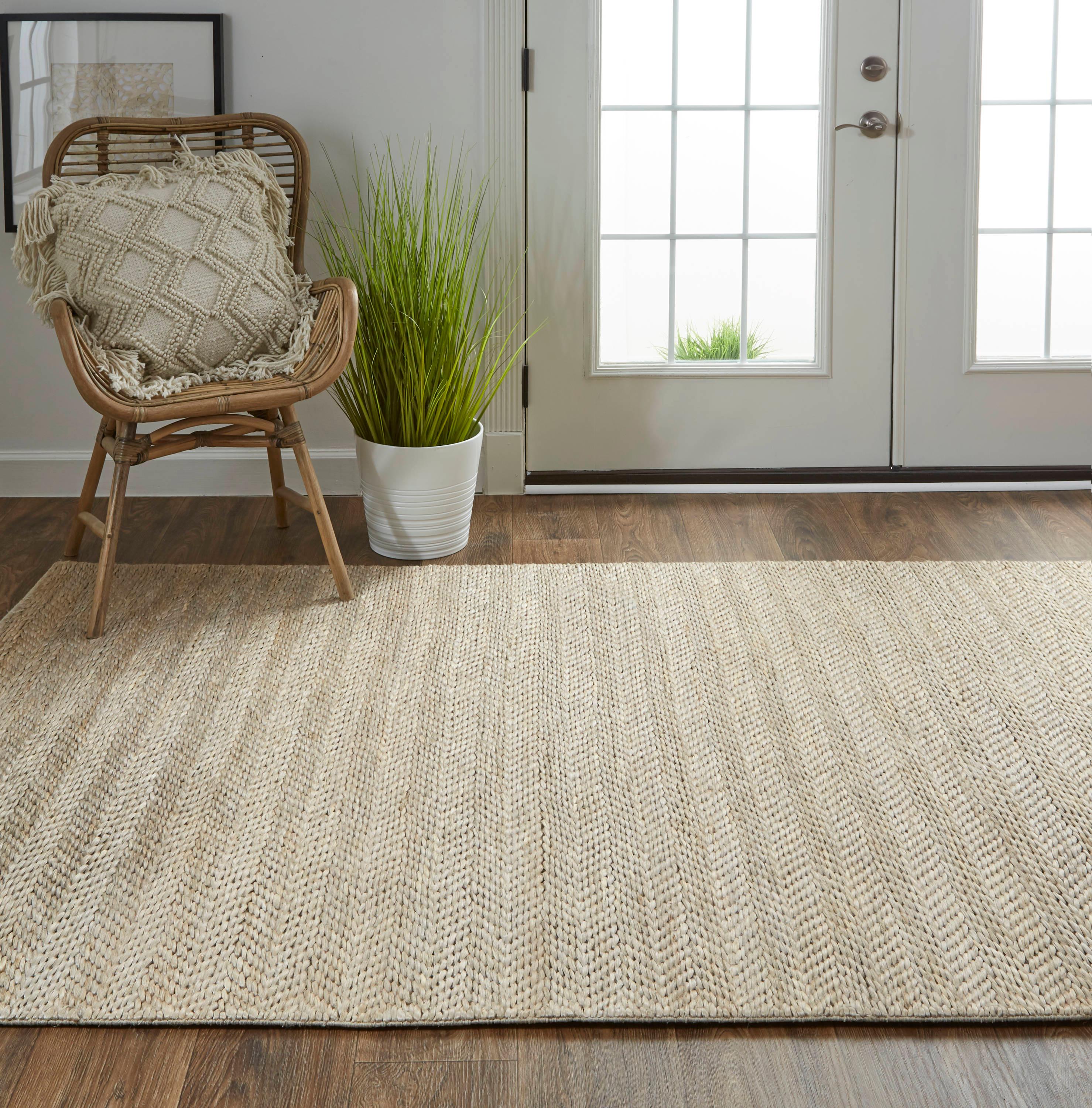 Feizy Kaelani Transitional Geometric, Tan/Gray, 8' x 11' Area Rug Handmade Reversible Casual Solid Floor Rug for Living room Bedroom