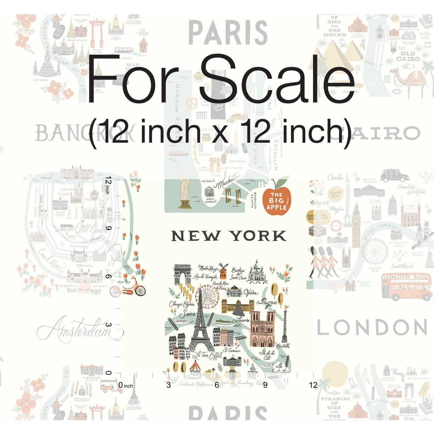 Rifle Paper Co. City Maps 27' L x 27" W Wallpaper Roll