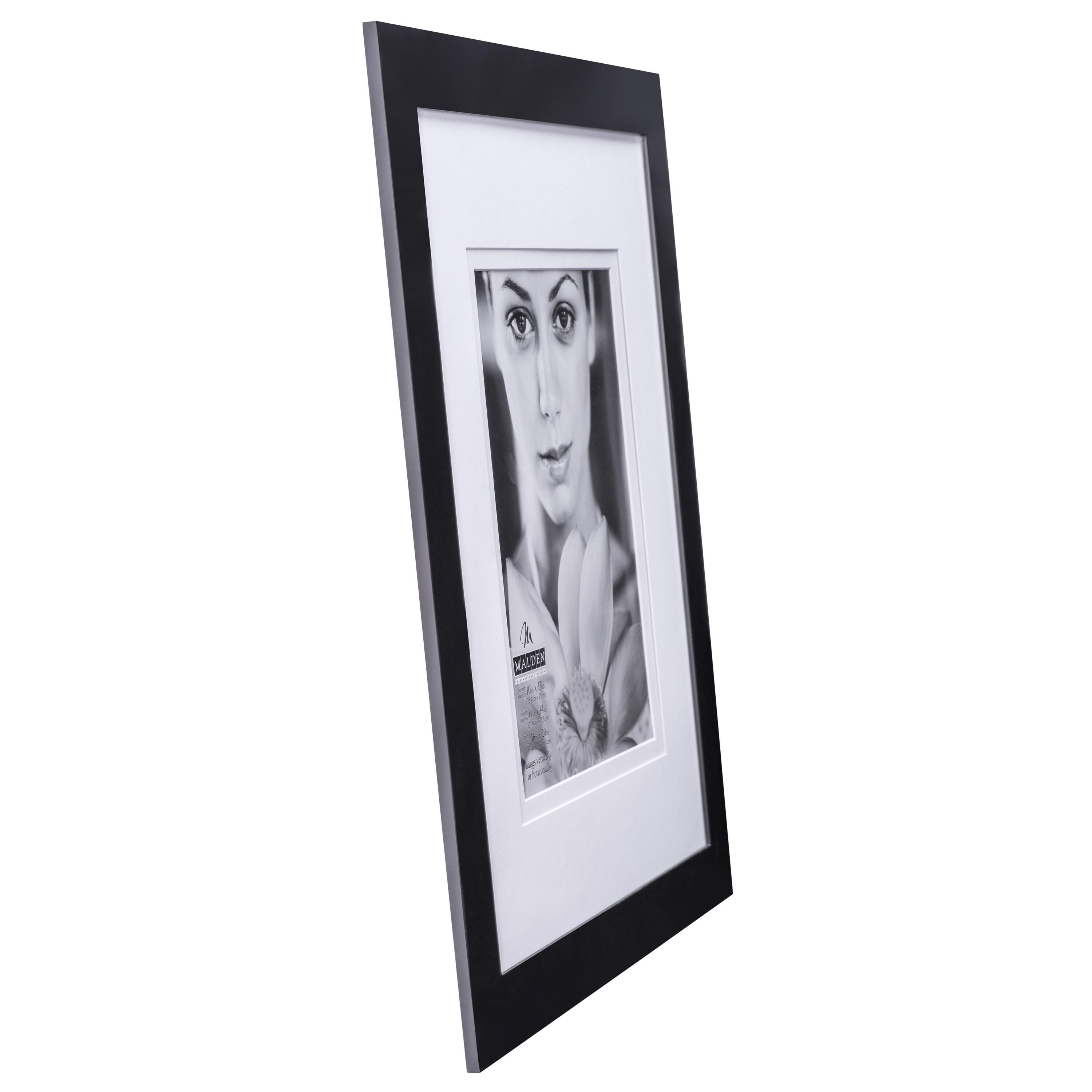 Black Wood 16x20 Picture Frame with White Mat