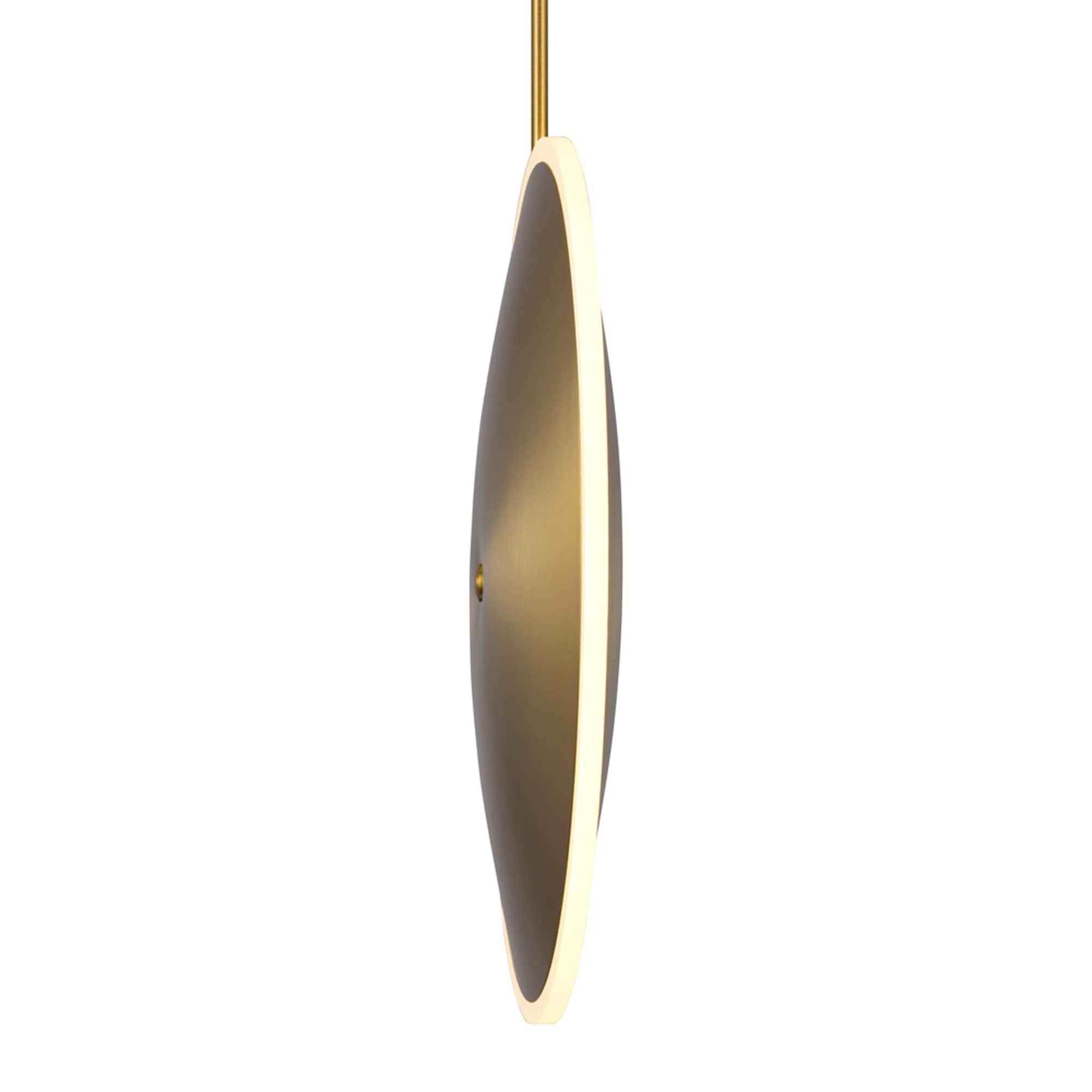 Ovni 12" Brass Contemporary LED Mini Pendant Light