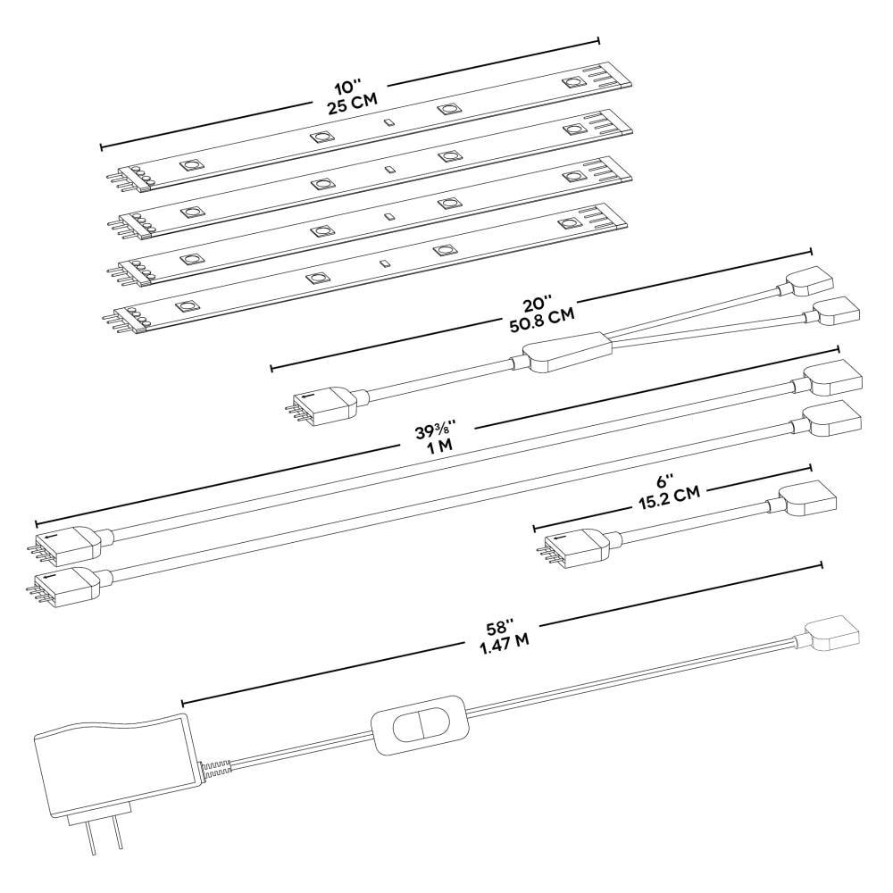 Bazz LED 10'' Under Cabinet Strip Light (Set of 4)