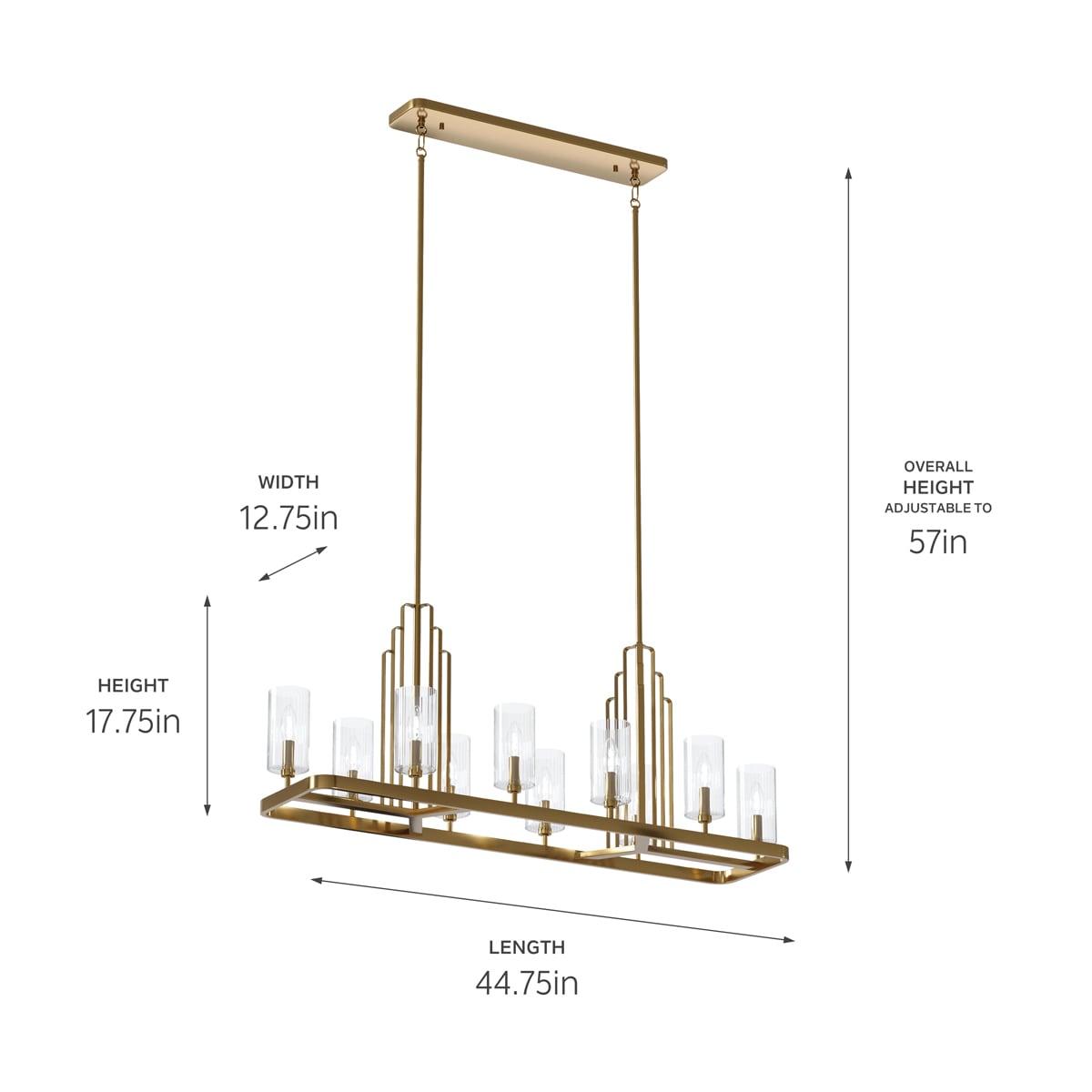 Kichler Lighting Kimrose 10 - Light Chandelier in  Brushed Natural Brass