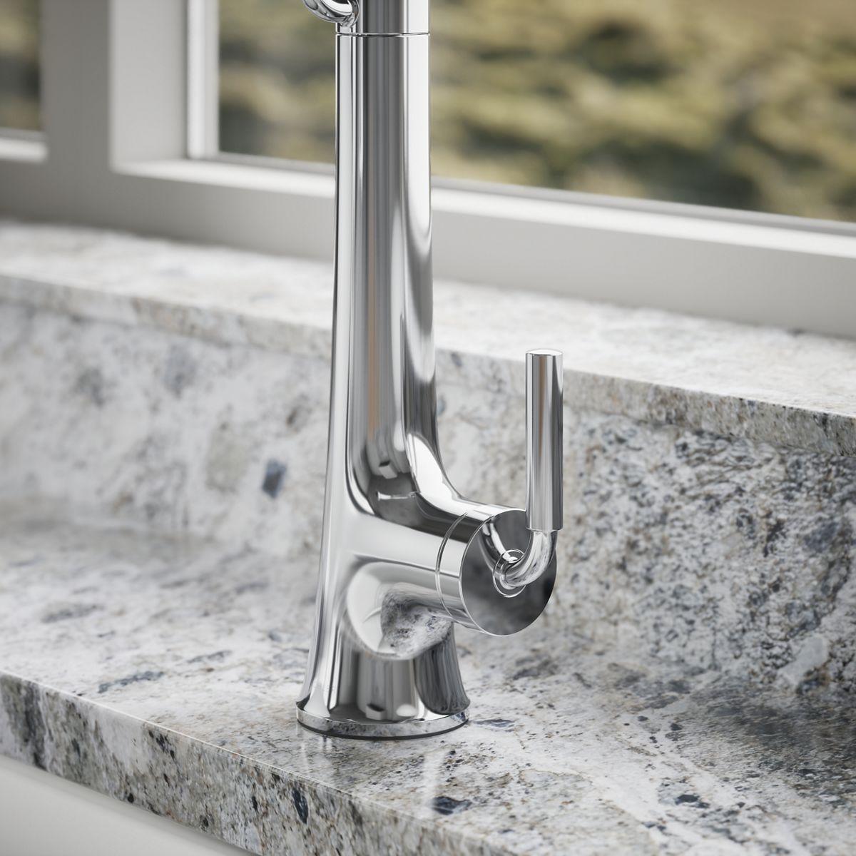 Kohler Tone Single Handle Semi-Professional Pre-Rinse Kitchen Sink Faucet with Three-Function Pull Down Sprayer