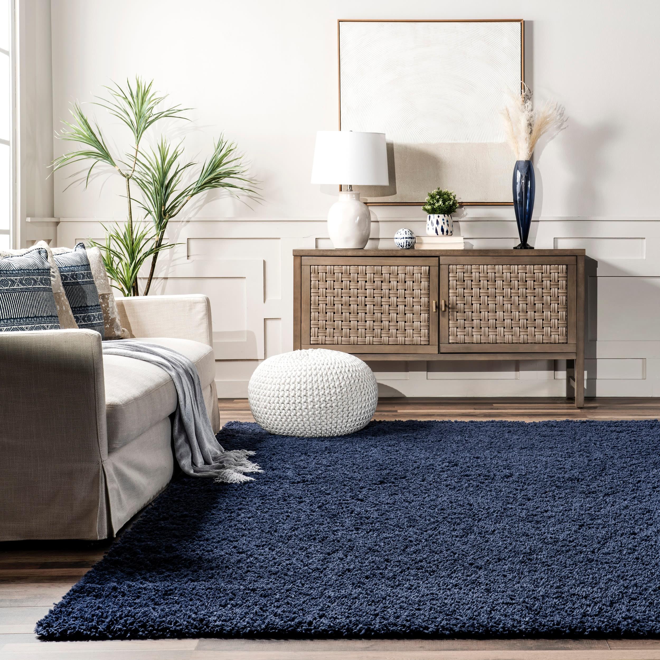 Marleen Plush Shag Navy 12 ft. x 15 ft. Area Rug