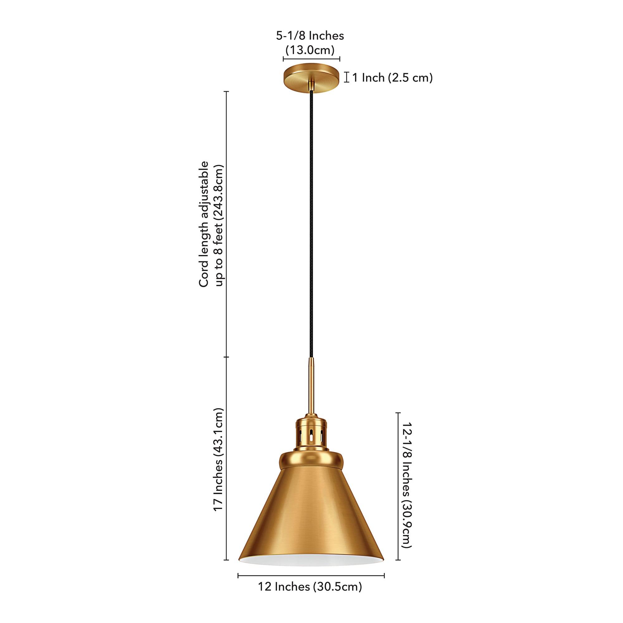 Henn&Hart 17" Brushed Brass Cone Pendant