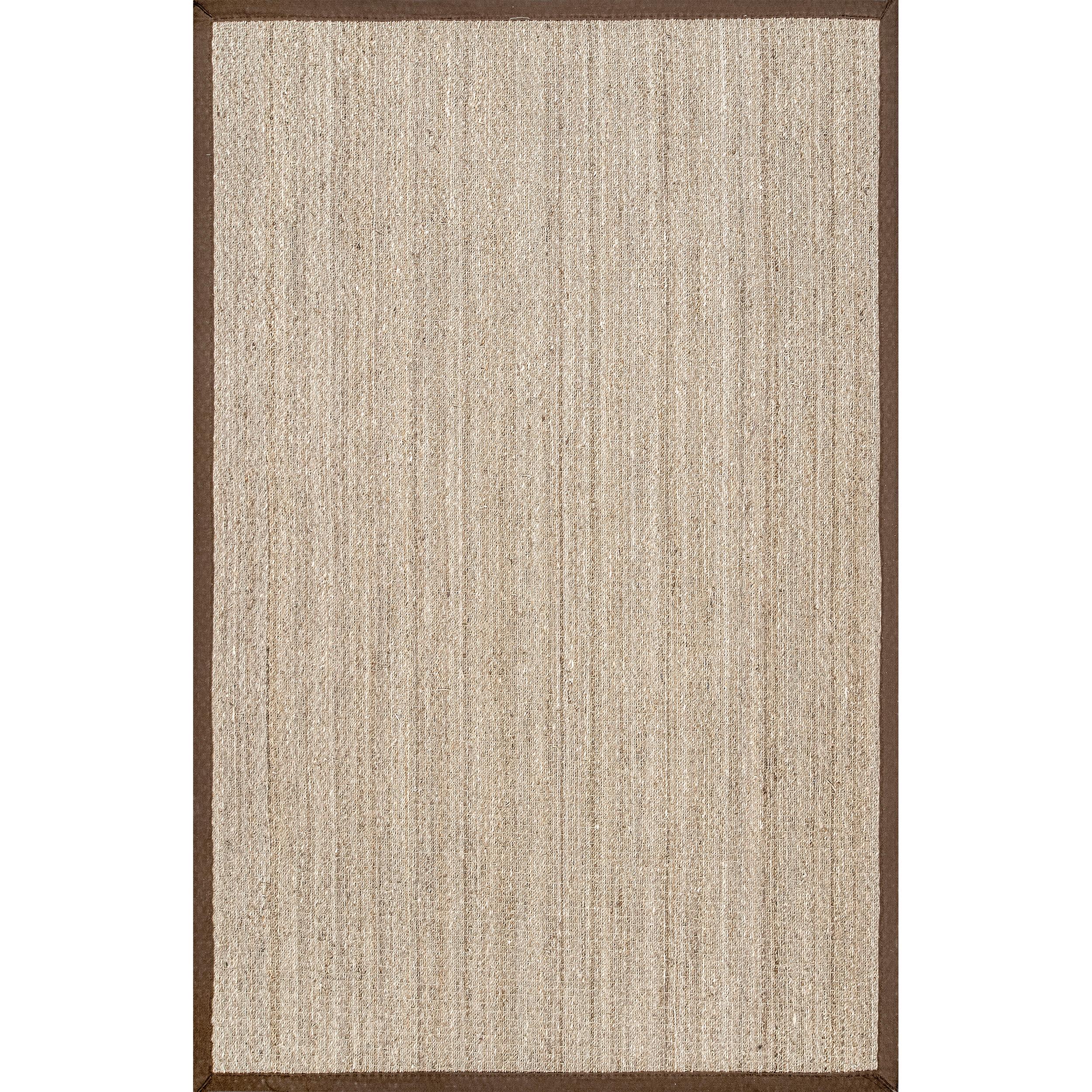 Elijah Brown Seagrass 5x8 Area Rug with Cotton Border