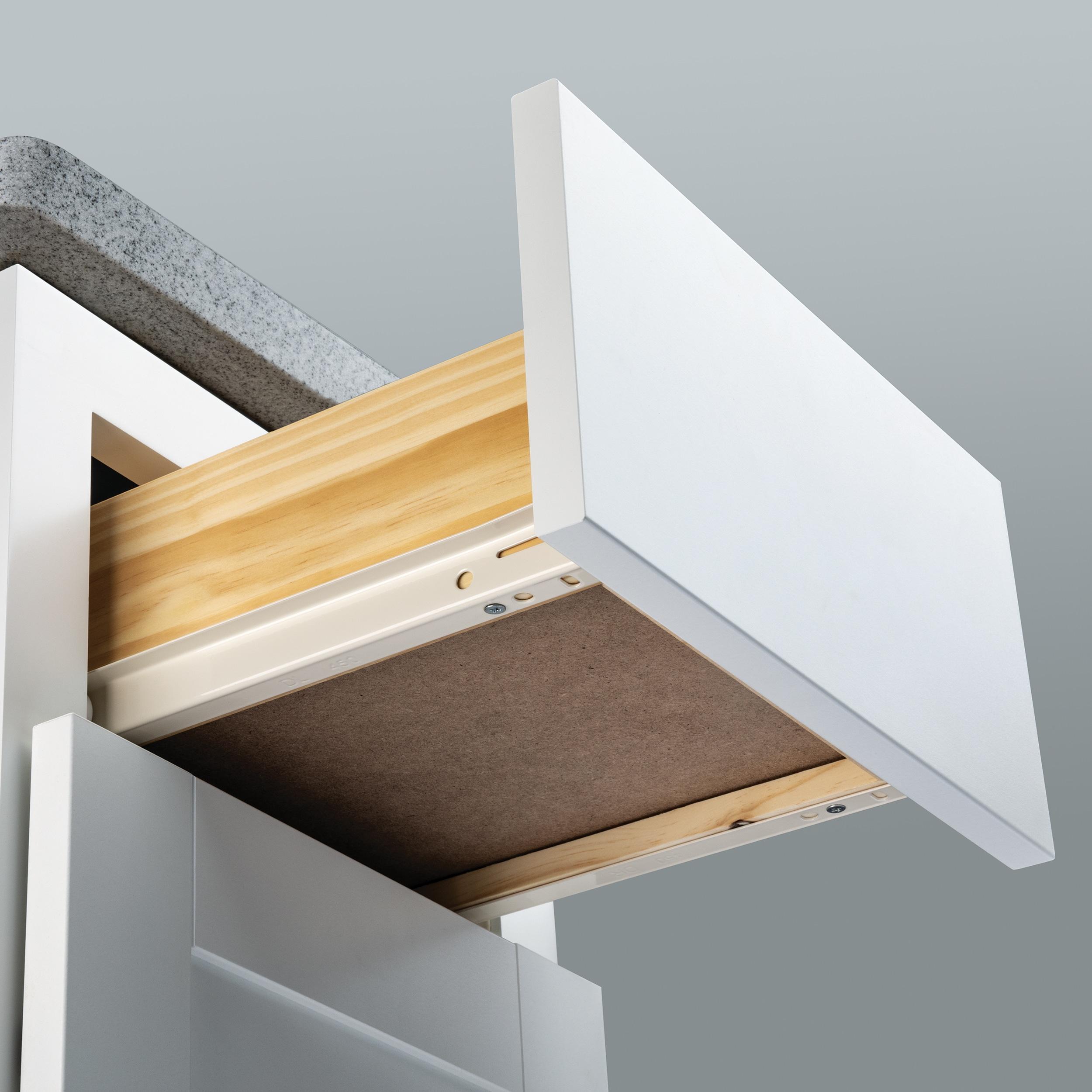 RELIABILT 22-in 3/4 Extension Soft Close Bottom Mount White Drawer Slide 1-Pair