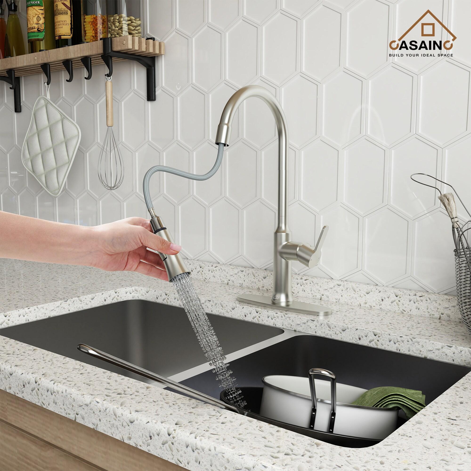 CASAINC CASAINC Single-Handle Pull-Down Kitchen Faucet Single Hole Faucet CA-D4171-BN
