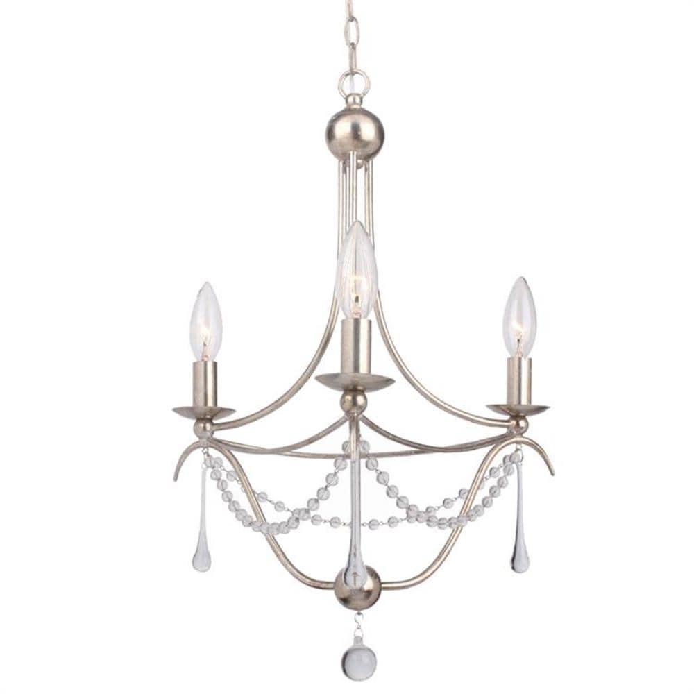 Crystorama Lighting Metro 3 - Light Chandelier in  Antique Silver