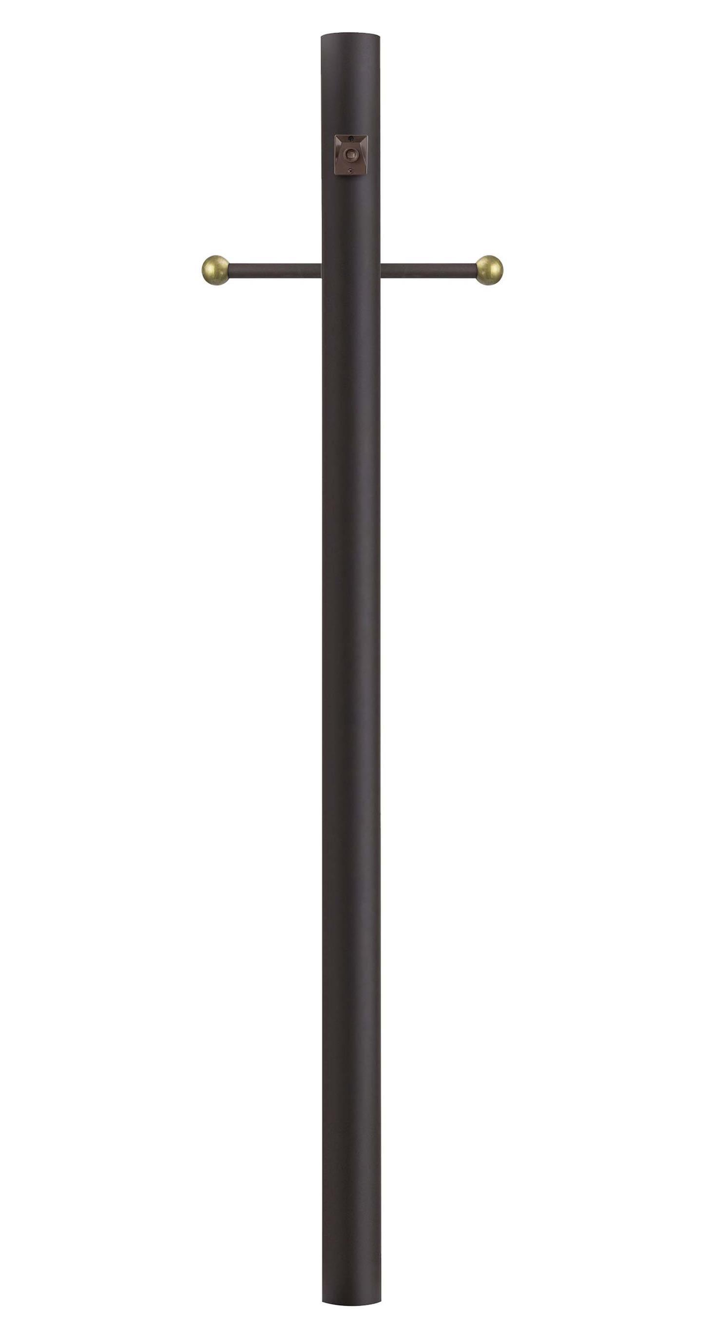 Solus Solus 7, 8, or 10 ft.  Hardwired Direct Burial Lamp Post with Cross Arm and Dusk-to-Dawn Photocell Sensor