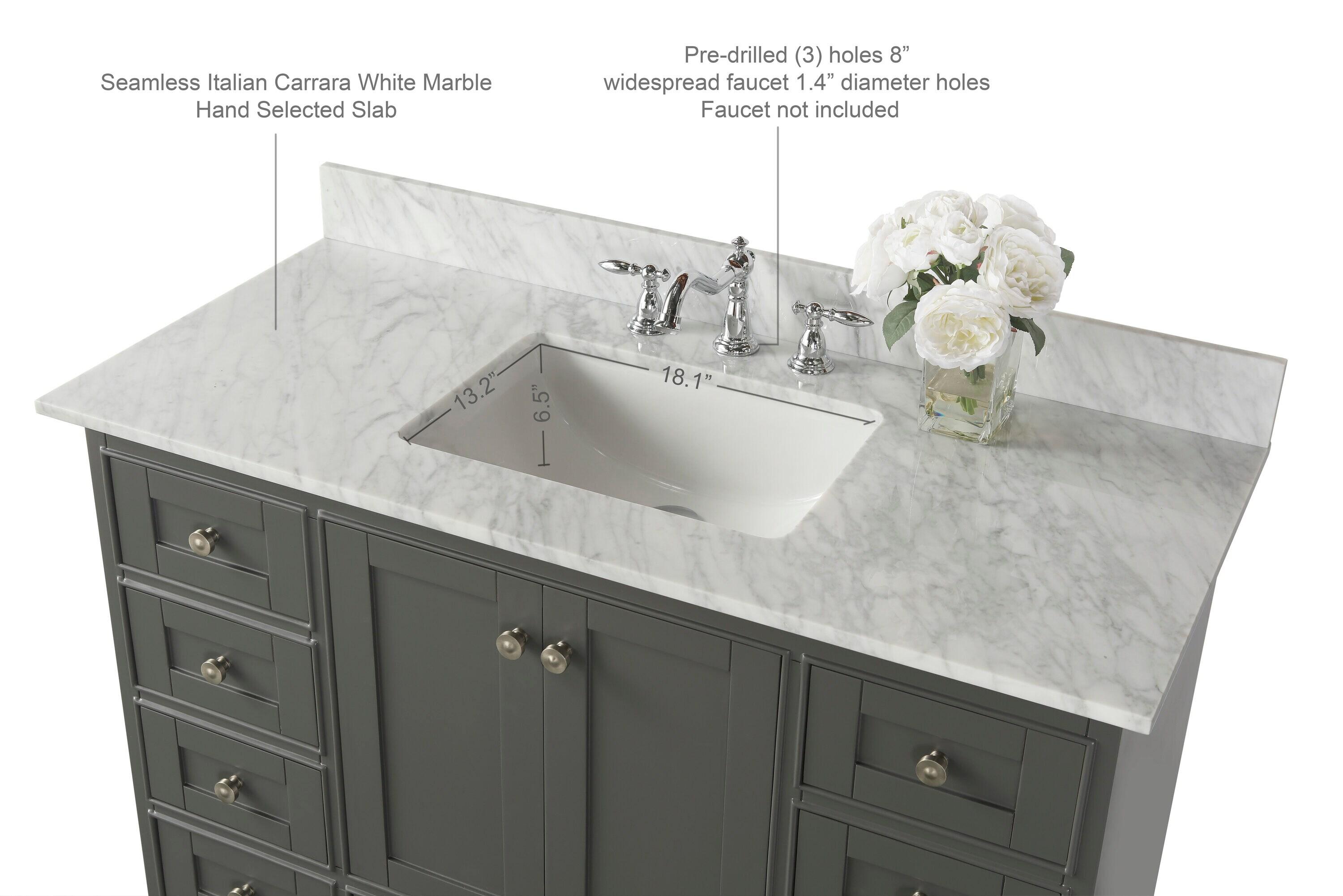 Ancerre Designs Audrey 48" Wood Bathroom Vanity Set in Sapphire Gray