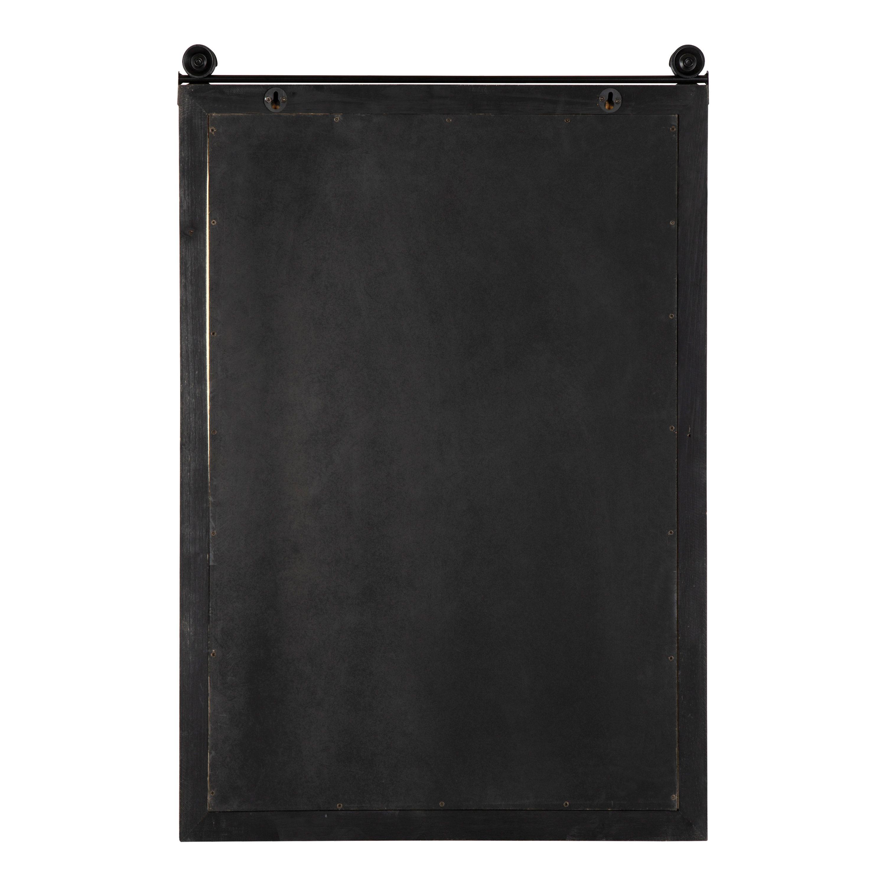 Kate and Laurel Cates Modern Farmhouse Barn Door Wood Framed Galvanized Metal Magnetic Memo Board, Rustic Brown