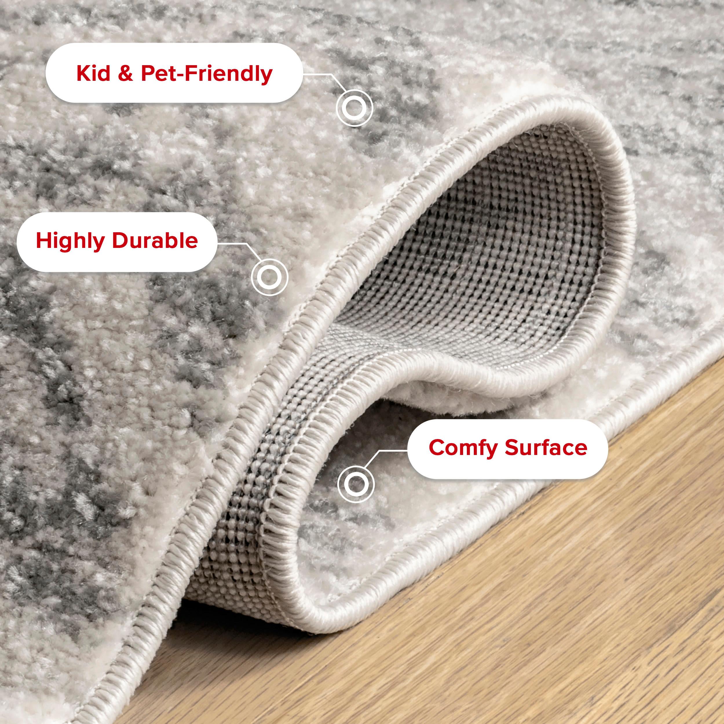 Nuloom Rosanne Geometric 7x9 Indoor Area Rug for Living Room Bedroom Dining Room Kitchen, Grey/Ivory