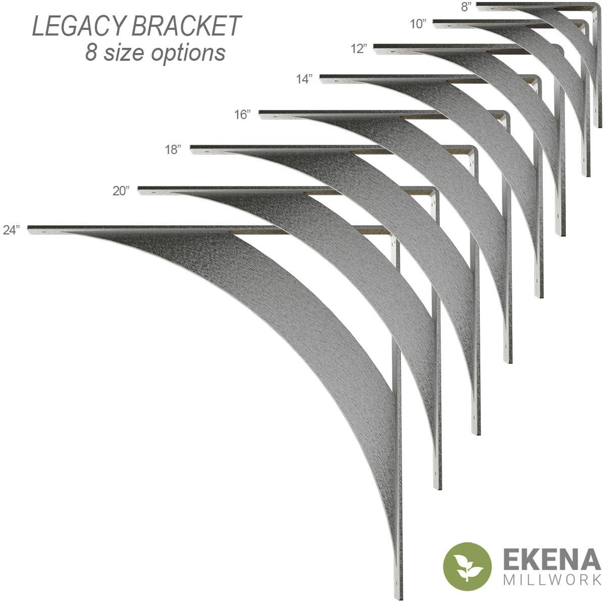 Ekena Millwork 2"W x 8"D x 8"H Legacy Steel Bracket, White Primer