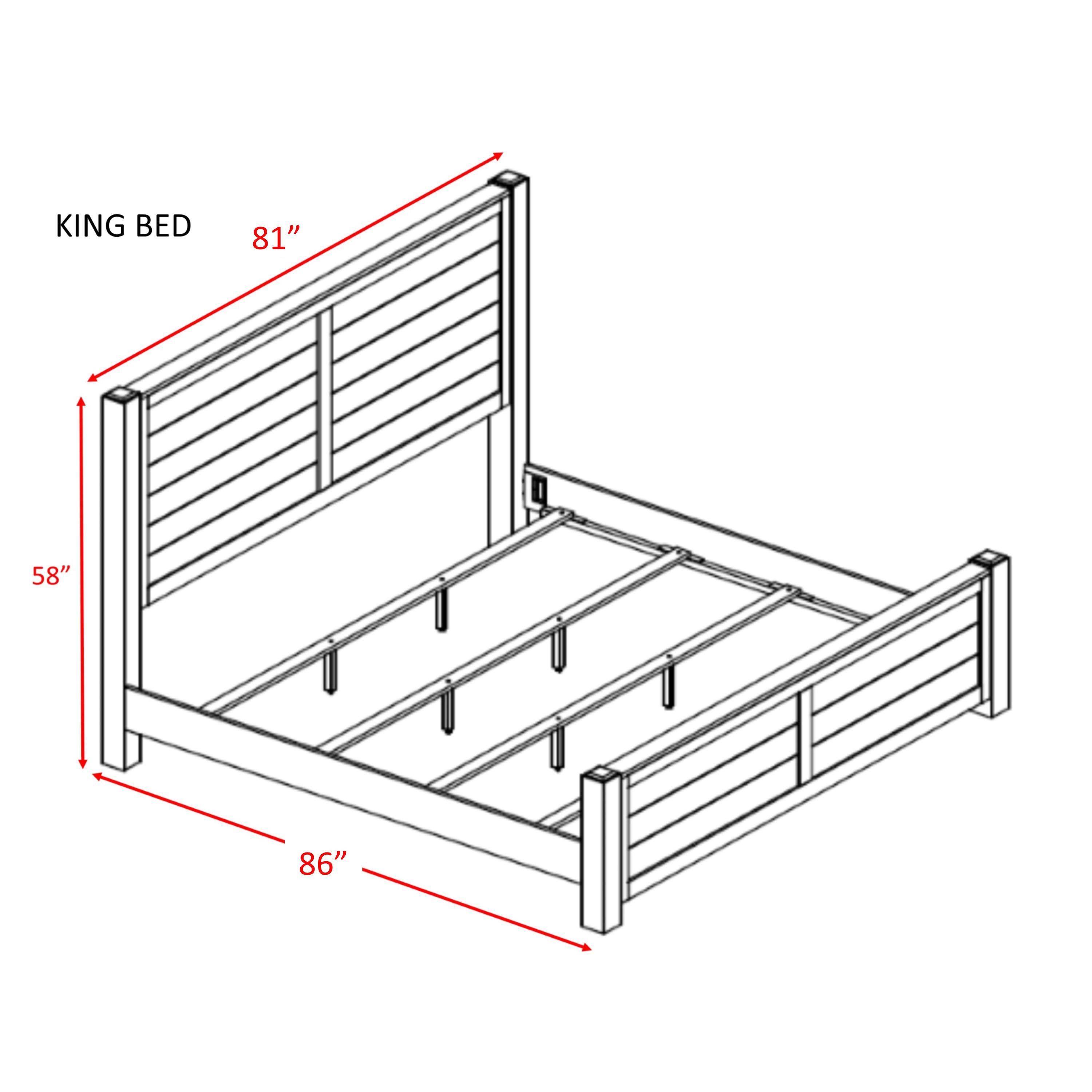 Picket House Furnishings Danner Wood King Panel Bed in Deep Chestnut Lacquer